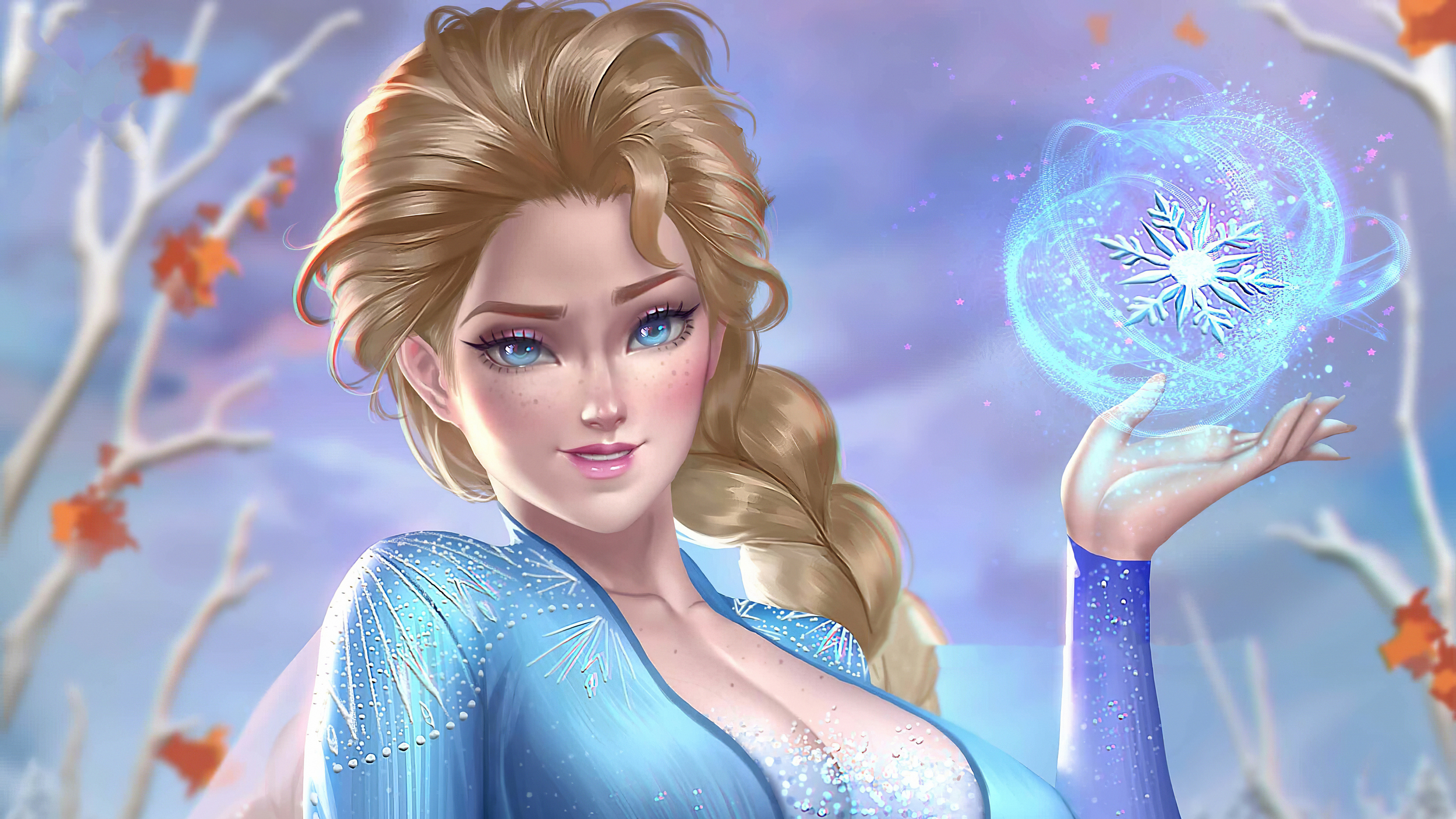Wallpaper 4k Snow Queen Elsa In Frozen Art Wallpaper