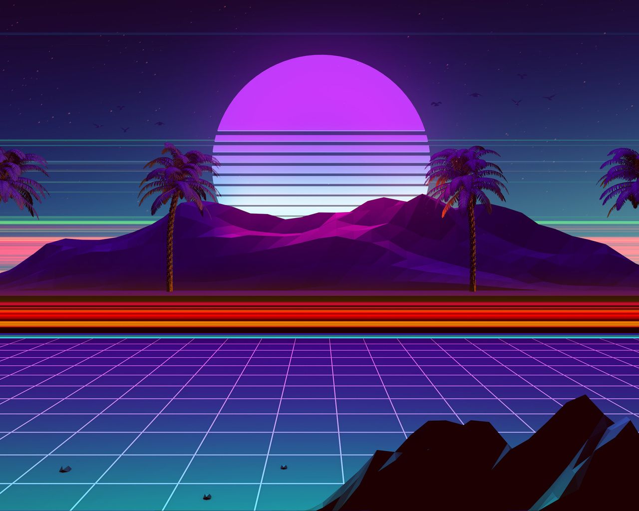 Neon Sun Wallpaper