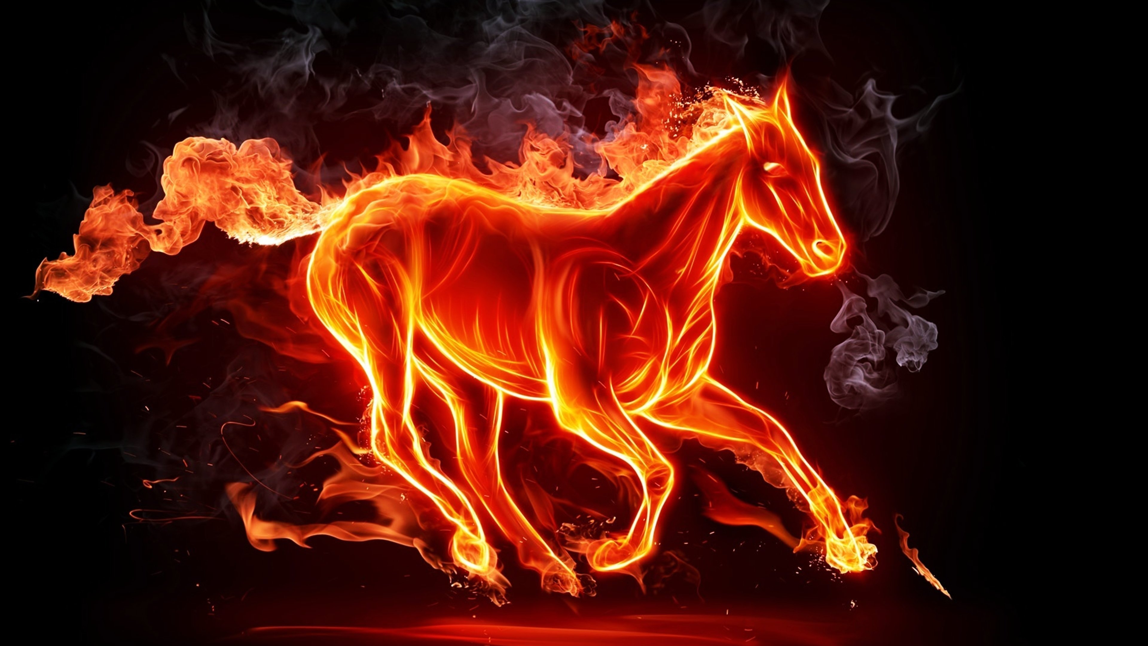 Wallpaper 4k Fiery Horse 4k Wallpaper