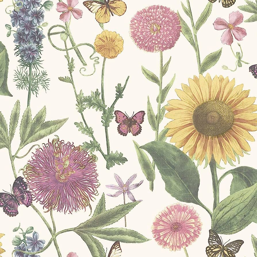 Arthouse Summer Garden Wallpaper, White Multi, Tools & Home Improvement