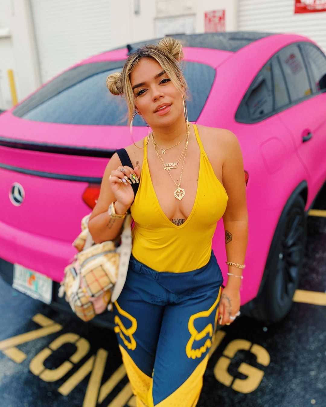 Download Karol G Cool Summer Outfit Wallpaper