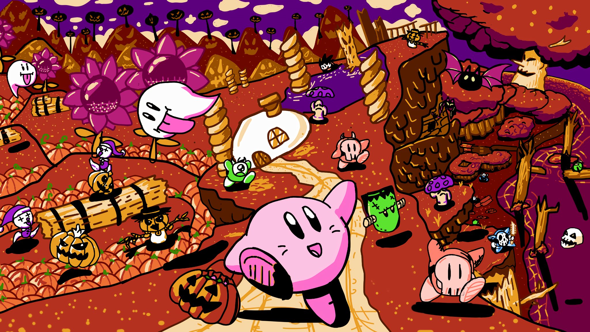 New Patreon Kirby Wallpaper for the spooky season! Full HD version