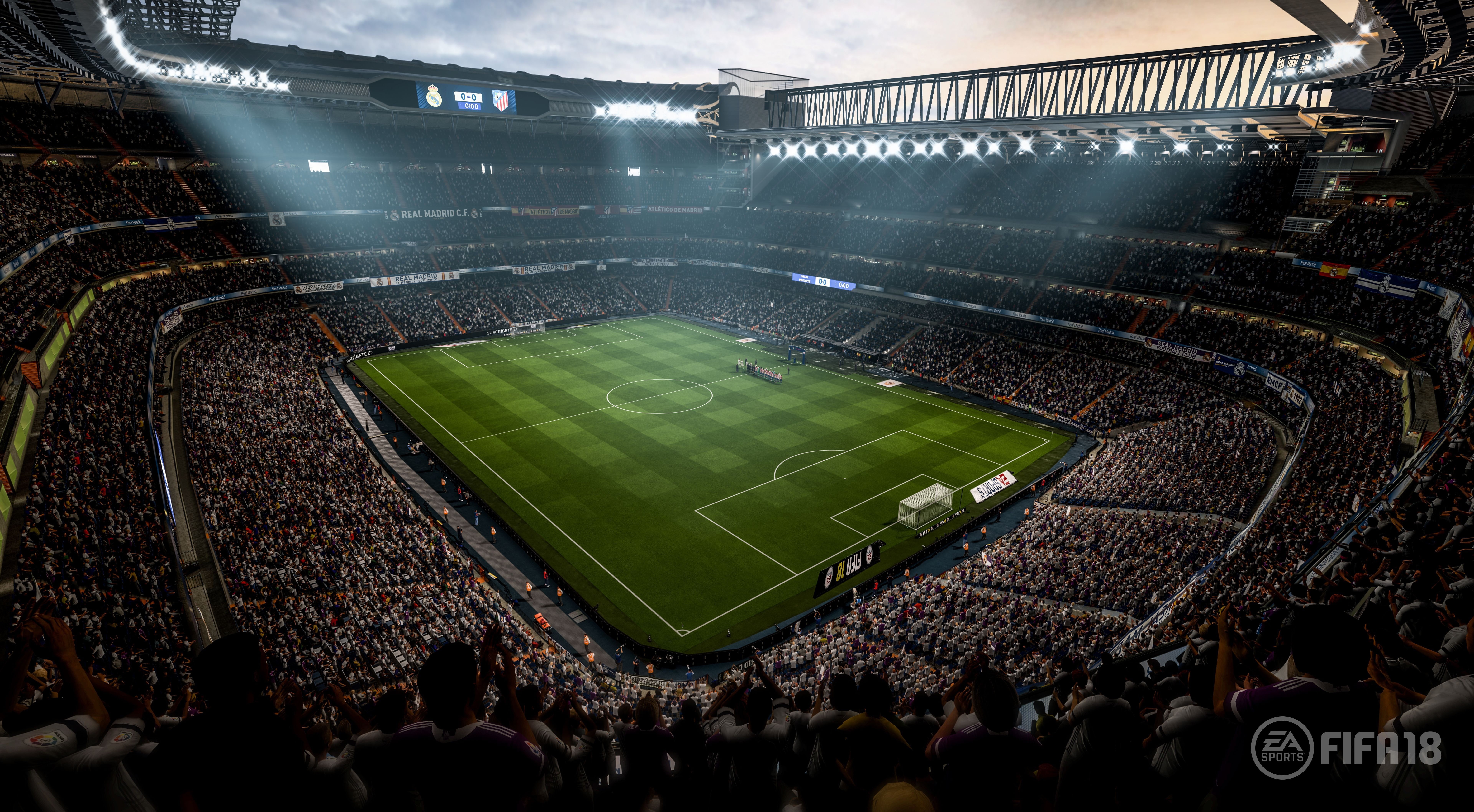 Wallpaper / playing field, arena, leisure activity, group of people, Fifa, soccer field, sports team, Fifa 18, field, stadium, grass, floodlit, sport, large group of people free download