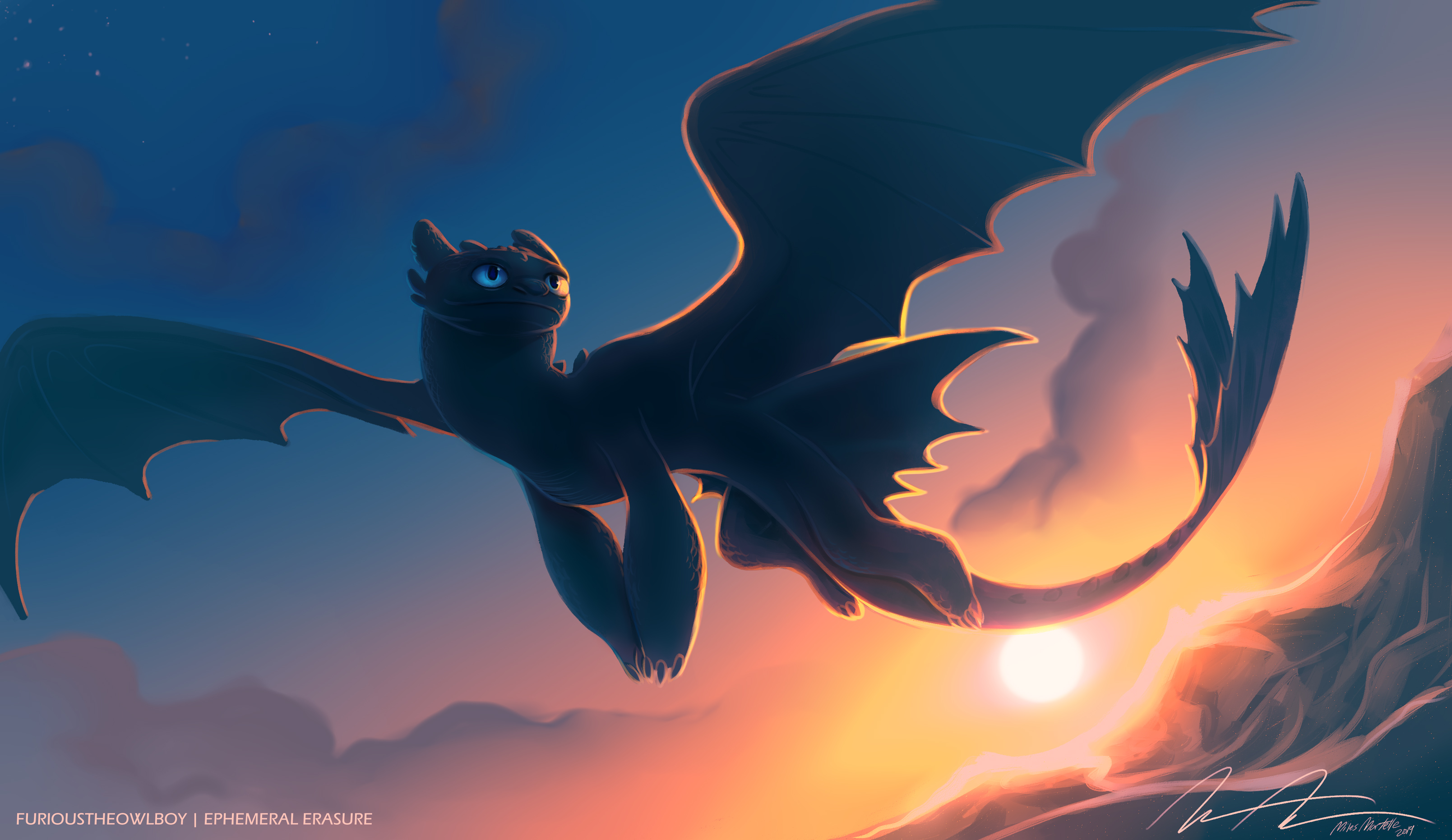 night fury, how to train your dragon, digital art, hd, 4k, , artist, artwork Gallery HD Wallpaper