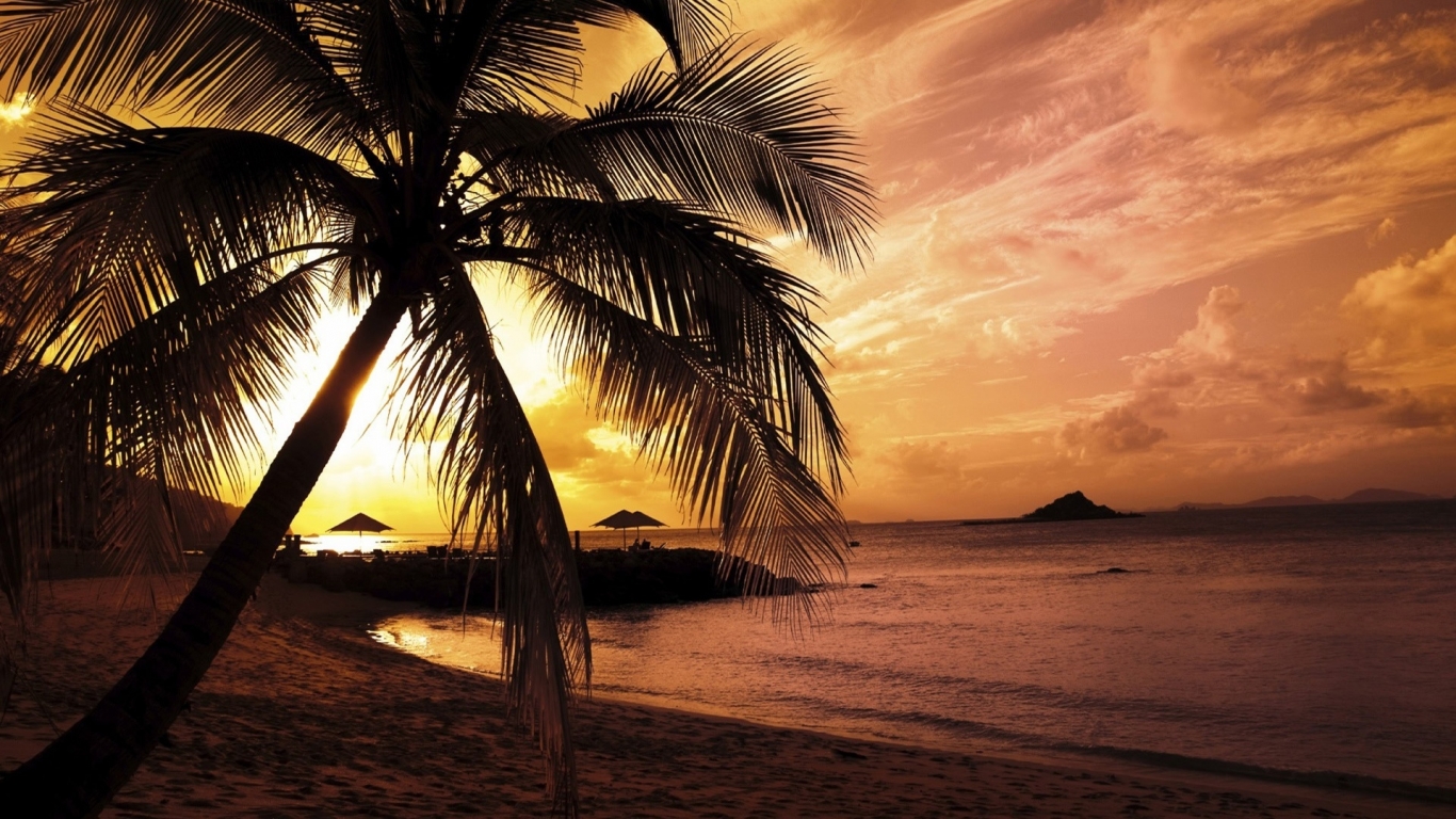 Summer beautiful twilight 1366 x 768 HDTV Wallpaper