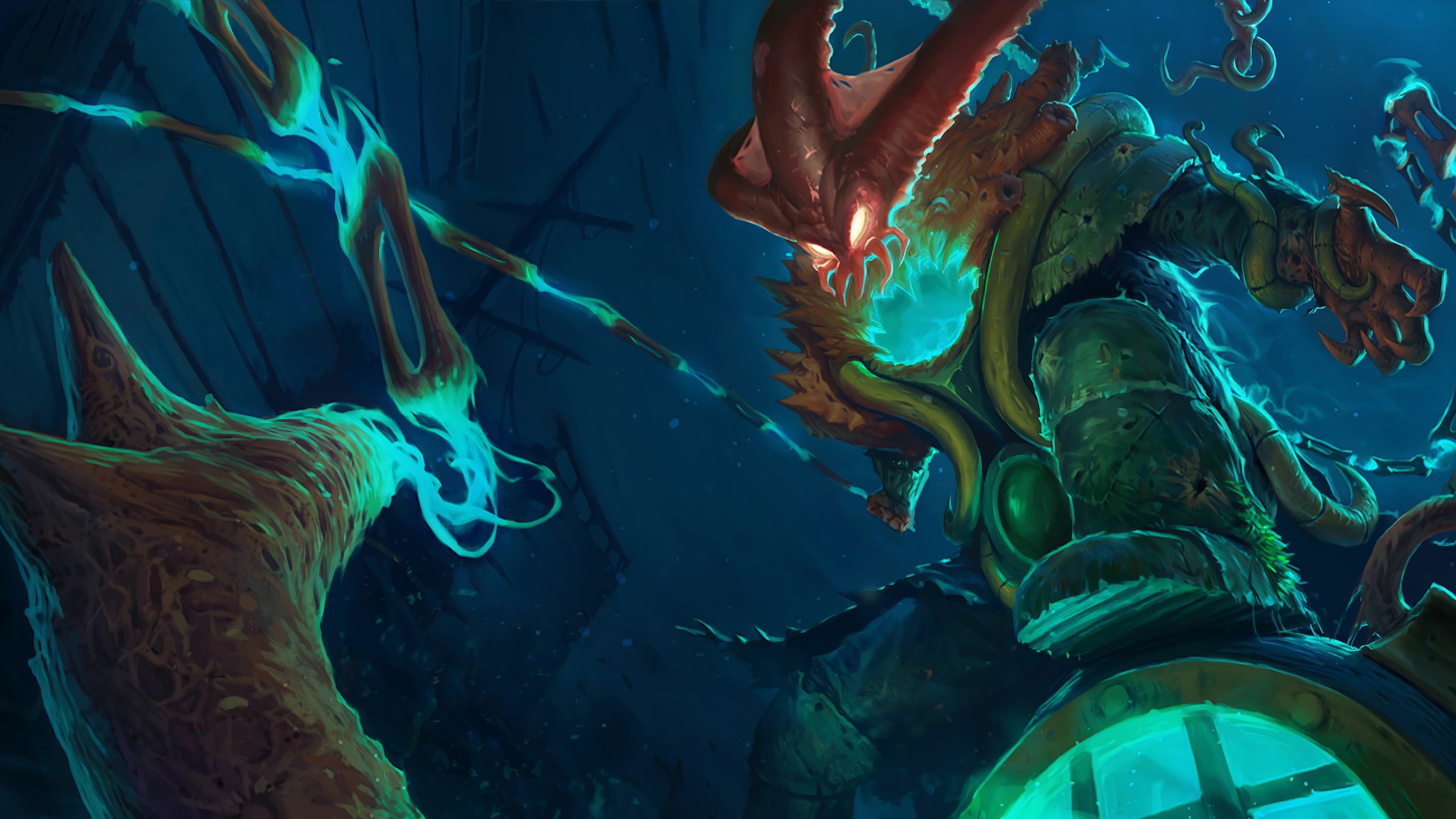 Wallpaper 4k Deep Terror Thresh LoL Splash Art League of Legends lol Wallpaper