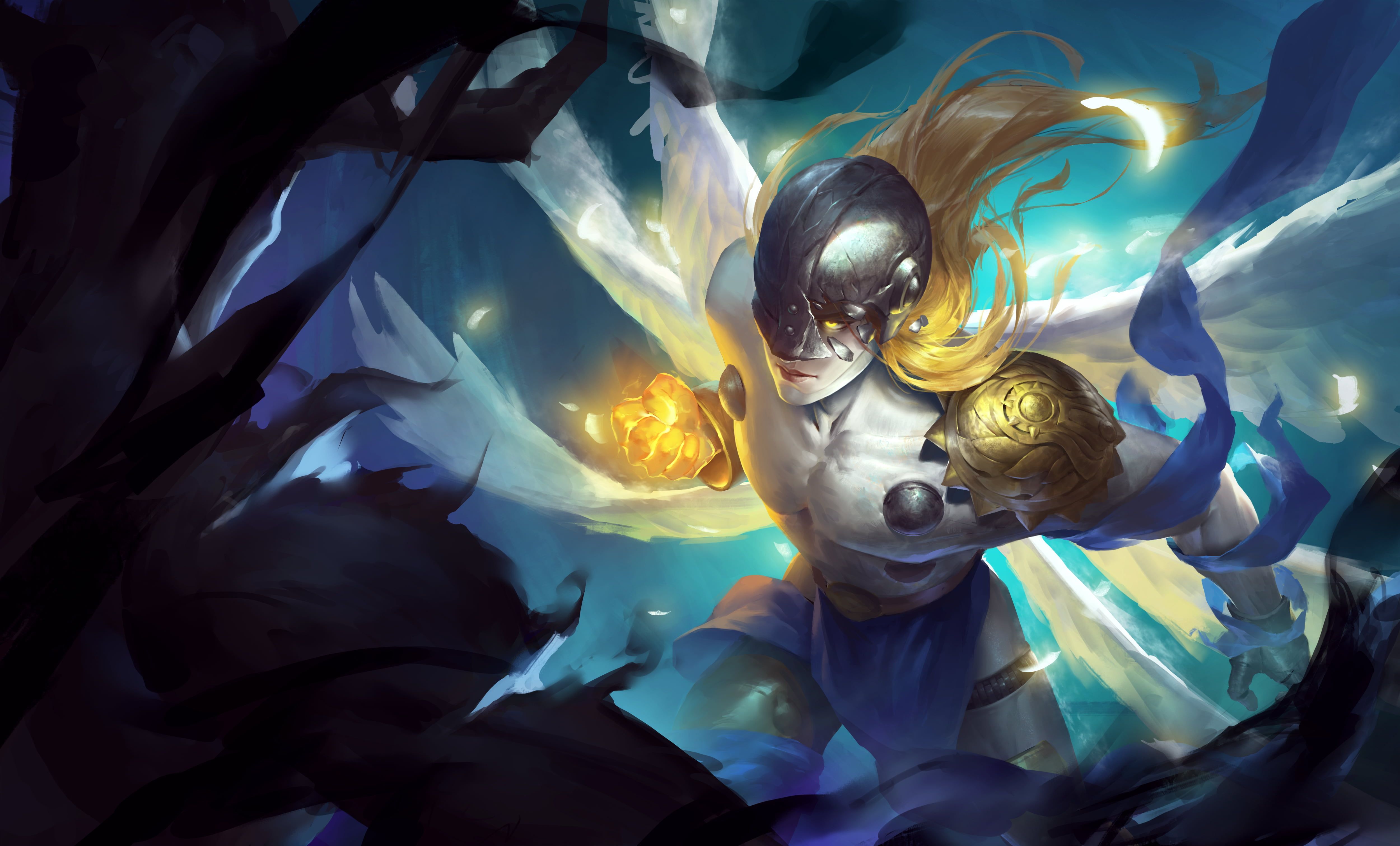 anime #Digimon #artwork digital art fan art #Angemon #blonde long hair #wings K #wallpaper #hdwallpaper #desktop. Digimon wallpaper, Anime, Digimon