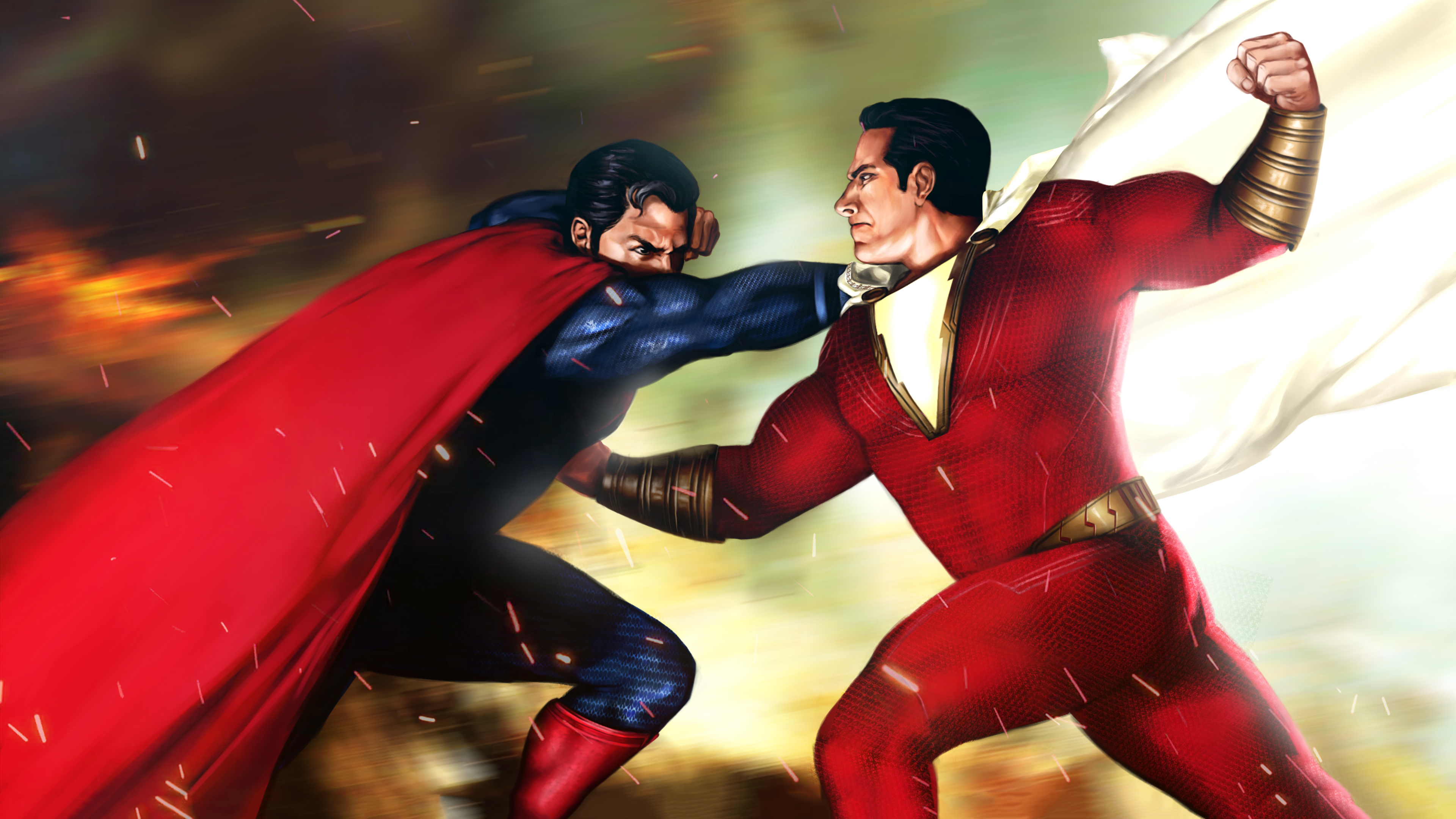 Wallpaper 4k Superman Vs Shazam 4k Wallpaper