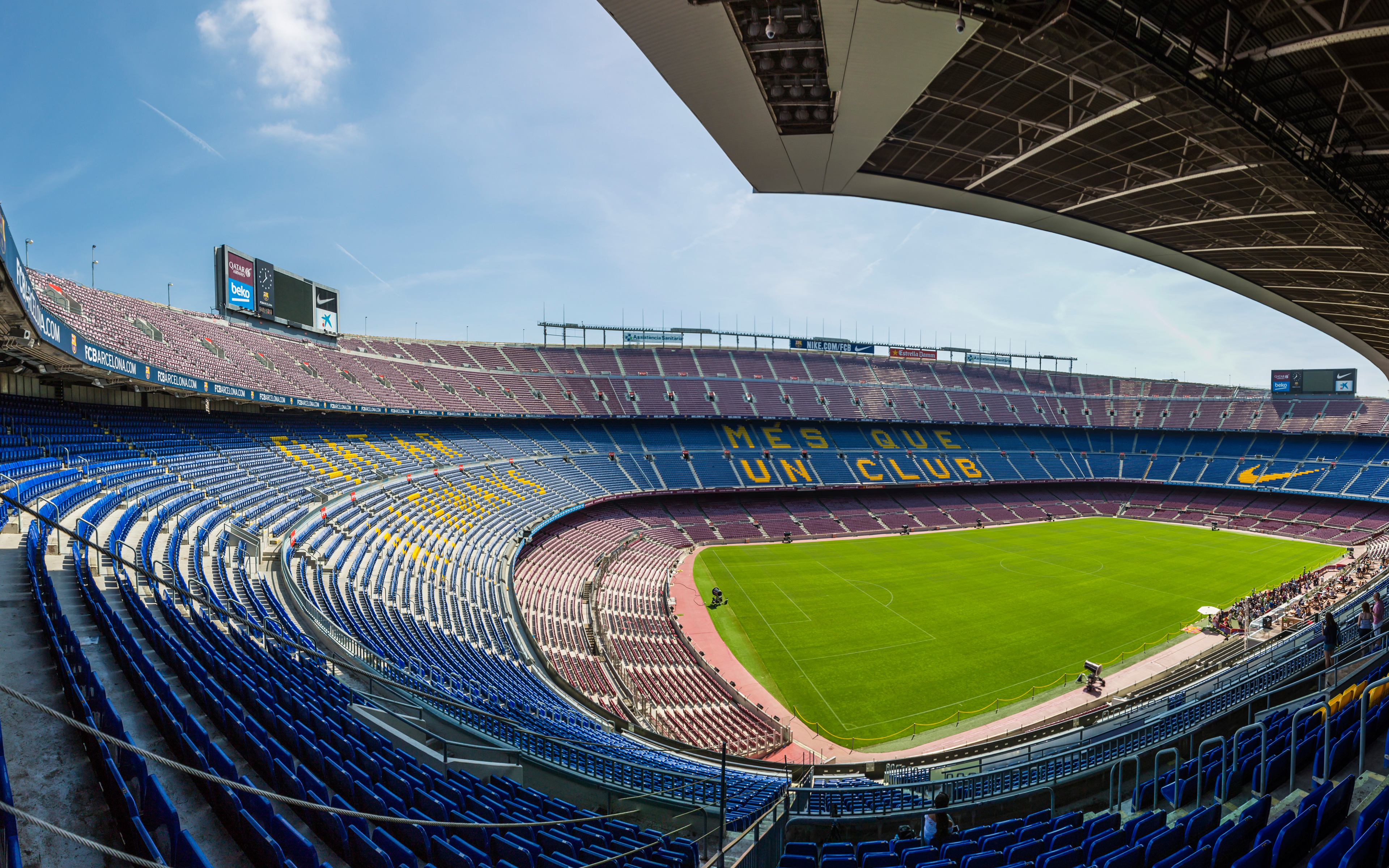 Download wallpaper Camp Nou, Barcelona, Spain, FCB, 4k, football stadium, sports arena, FC Barcelona for desktop with resolution 3840x2400. High Quality HD picture wallpaper