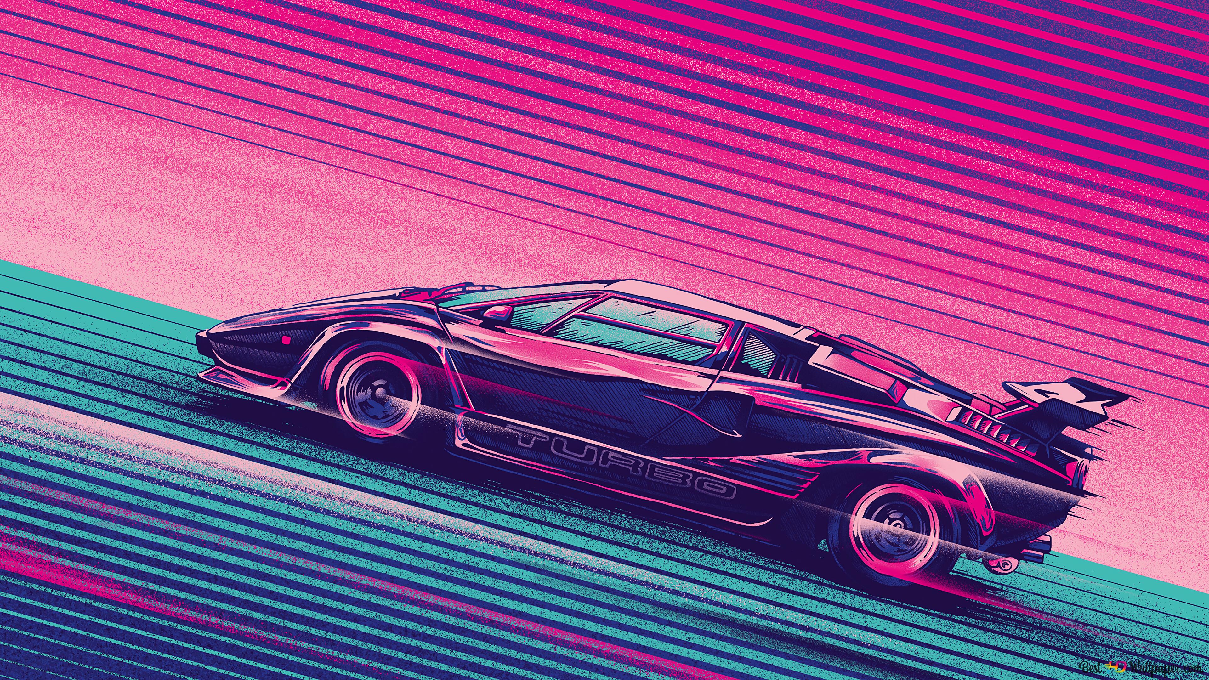 Scifi Car Neon 4K wallpaper download