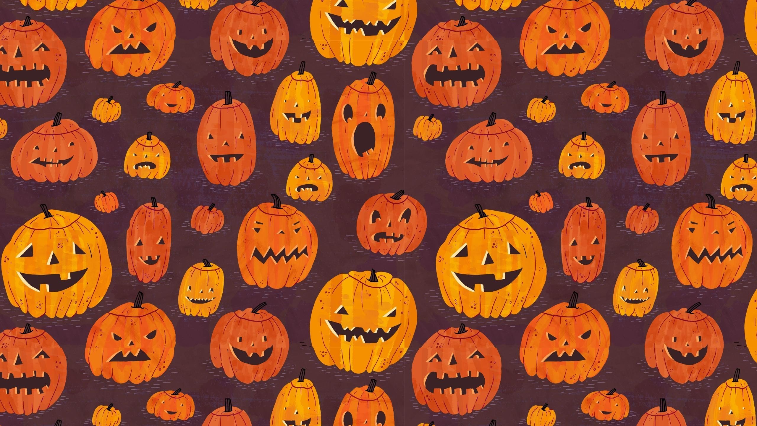 Wallpaper, 2560x1440 px, Halloween, pumpkin 2560x1440