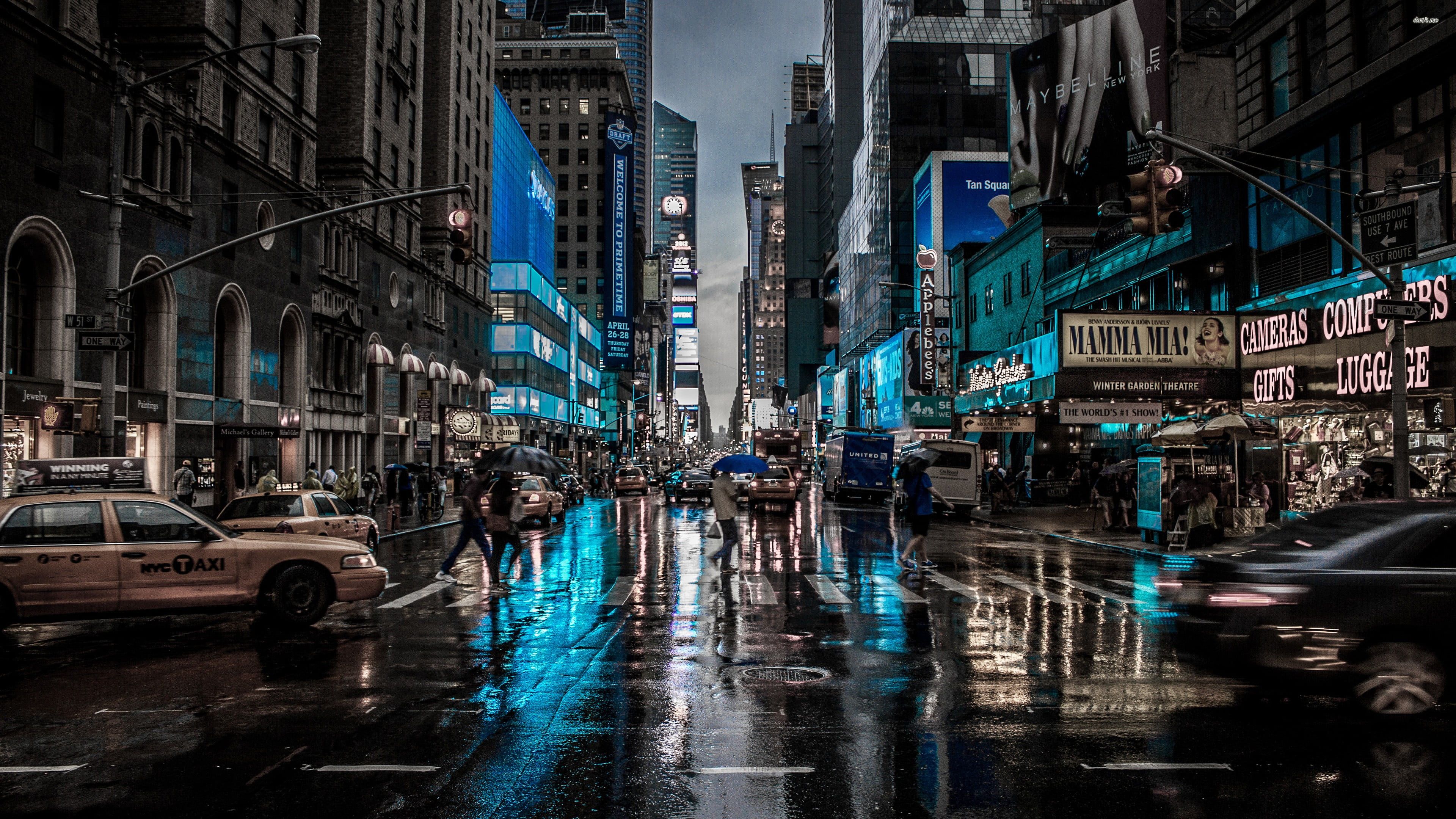 4K New York City Rain Wallpaper
