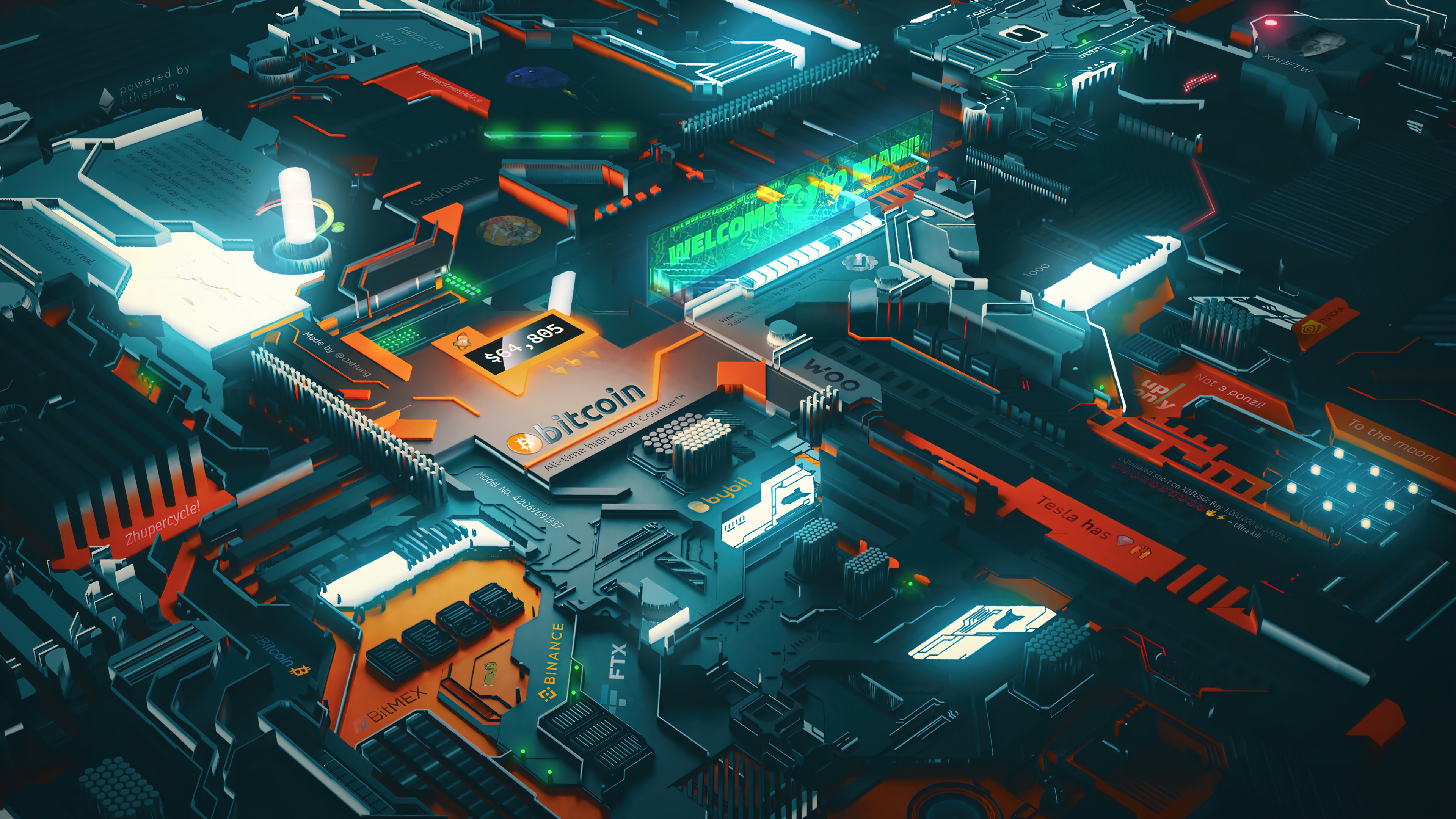 bitcoin, circuit, digital art, 4k, pc Gallery HD Wallpaper
