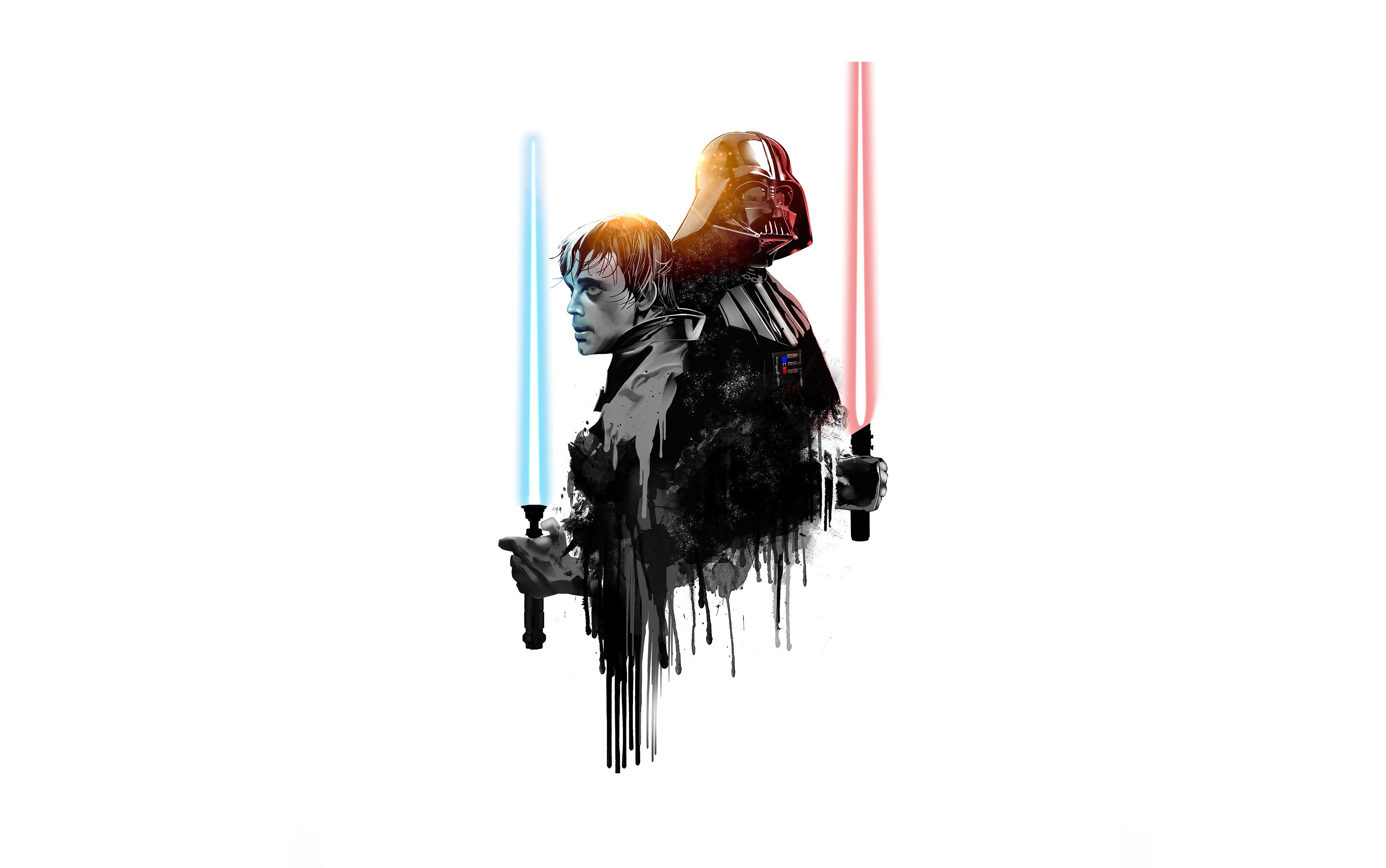 Wallpaper / luke skywalker, darth vader, artwork, star wars, hd, 4k free download