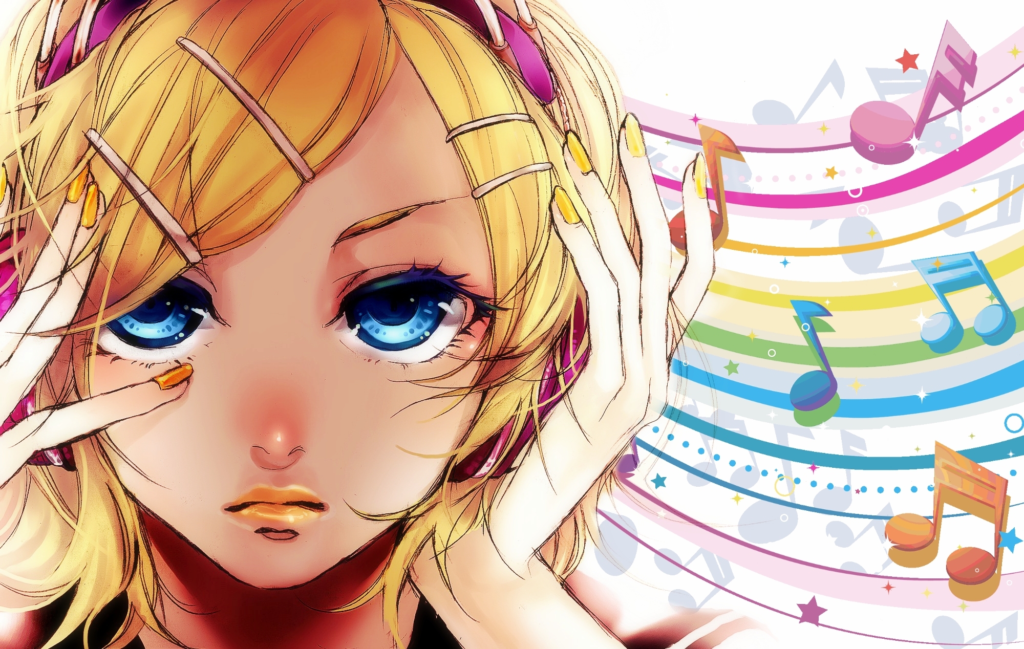 Rin Kagamine: Vibrant Vocaloid HD Wallpaper