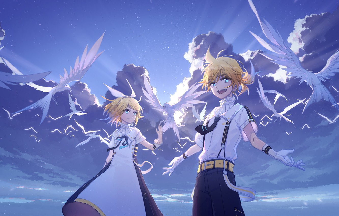 Wallpaper boy, girl, Vocaloid, Rin, Len image for desktop, section прочее