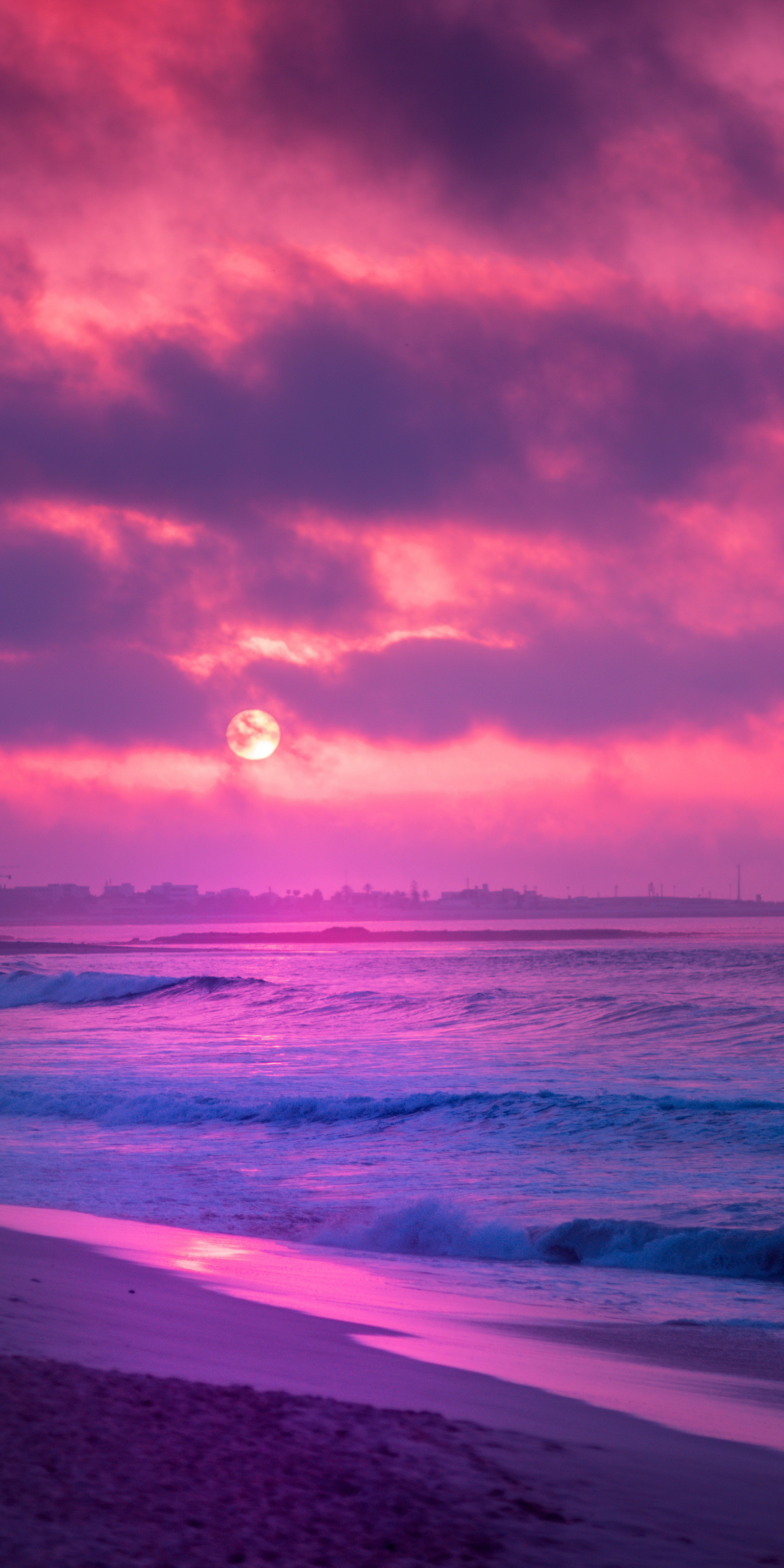 Wallpaper Surfers Paradise Beach, Beach, Sunset, Nature, Sea, Background Free Image