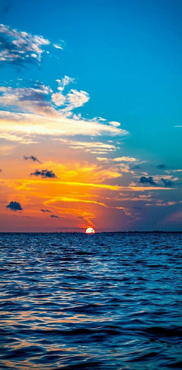 Sunset and sea wallpaper