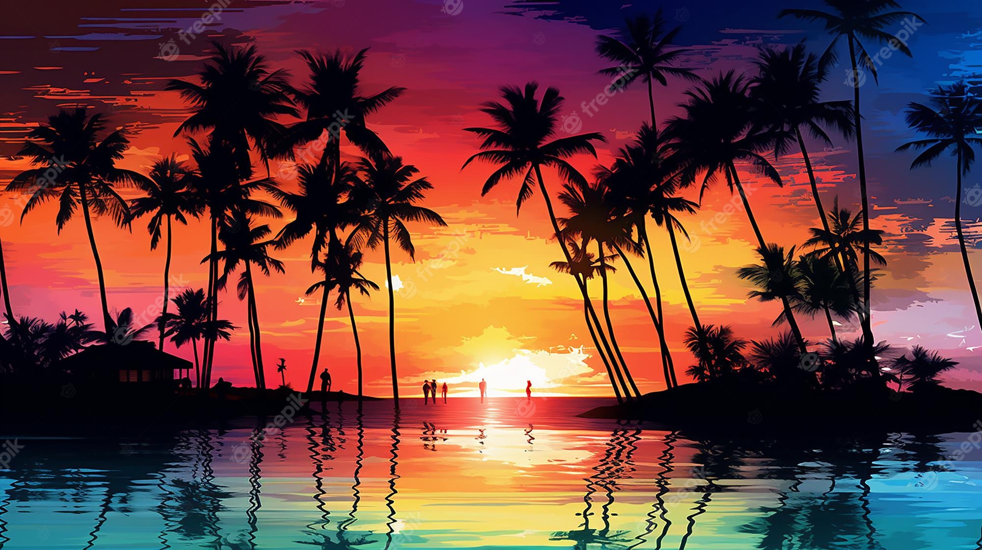 Beach Sunset Wallpaper Image