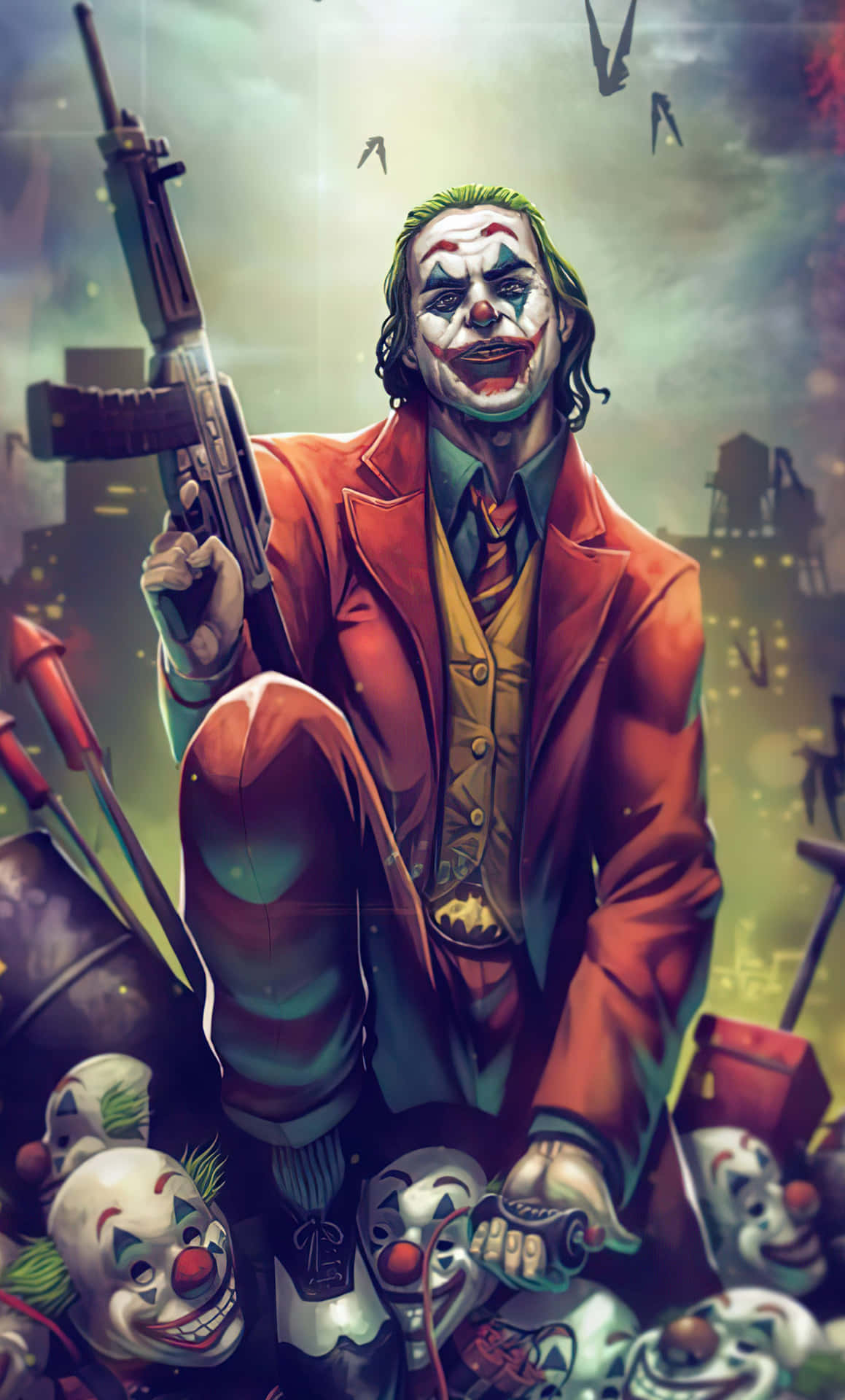 Download Nolvam Clown Gun Joker 4k Phone Wallpaper