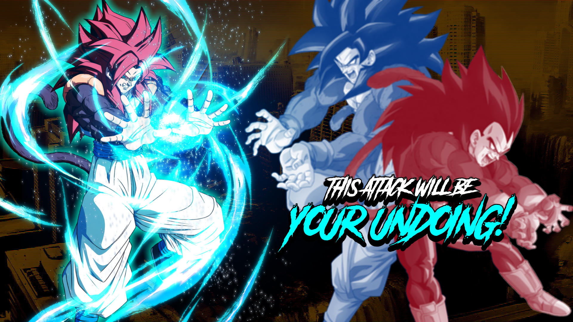I got a lot of good feedback from my Broly wallpaper, so I decided to make a SSJ4 Gogeta wallpaper! Let me know what you think of this one