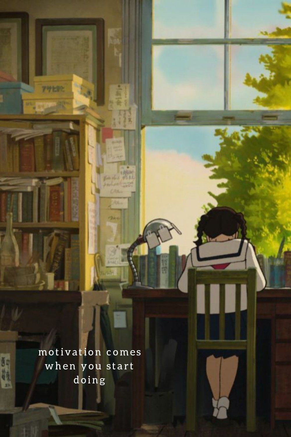 Anime Studying Wallpaper