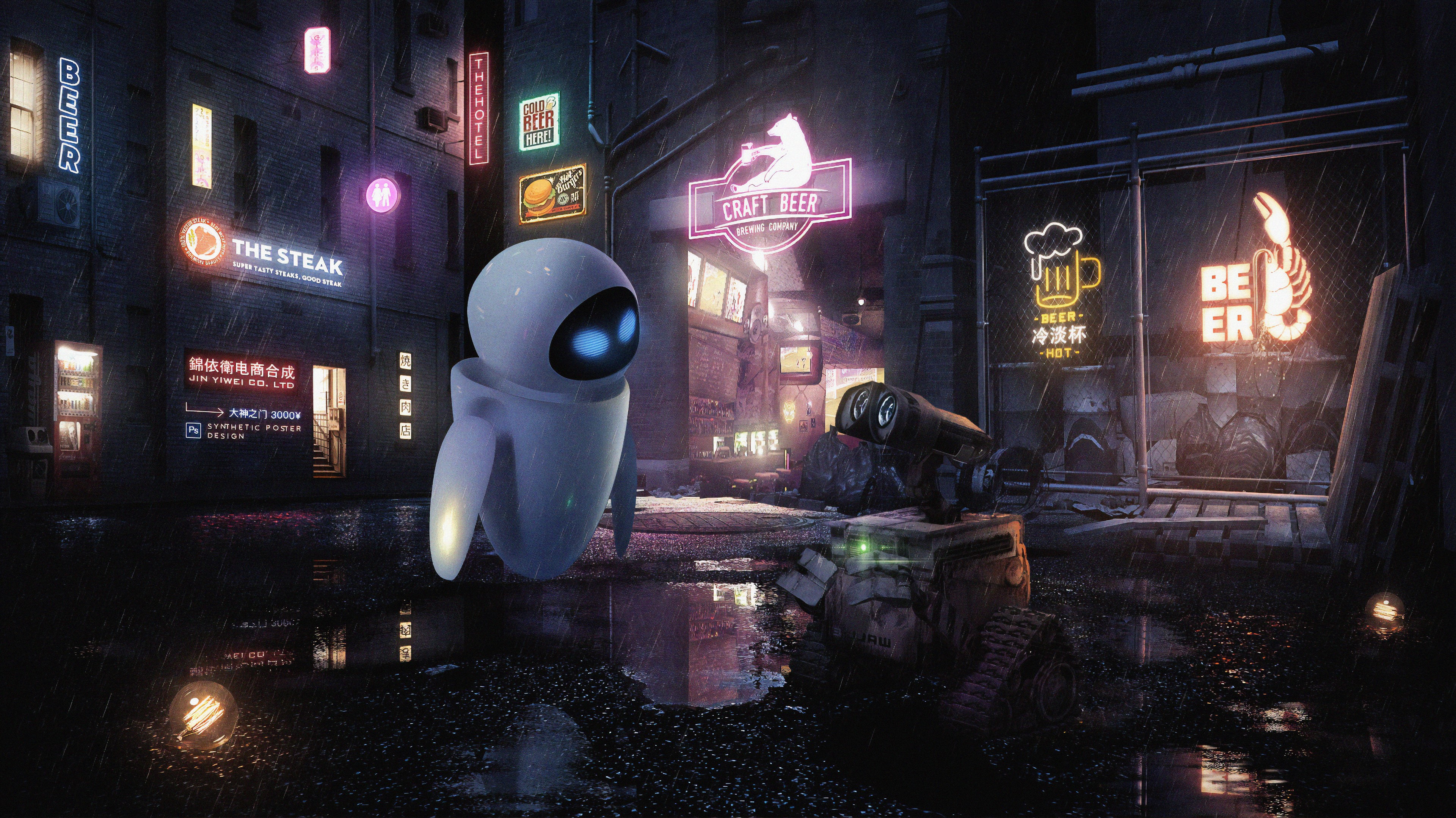 Wallpaper / pixar, disney, movies, wall e, hd, 4k, artwork free download
