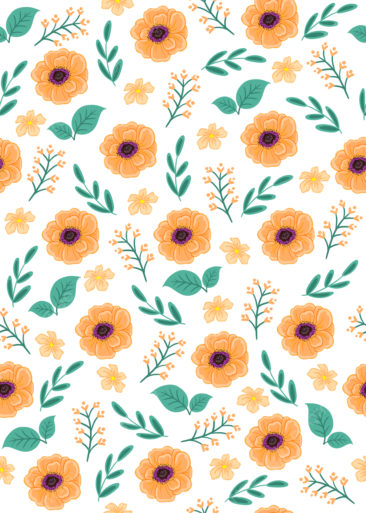 Summer Cute Orange Small Flower Gap Background Wallpaper Image For Free Download