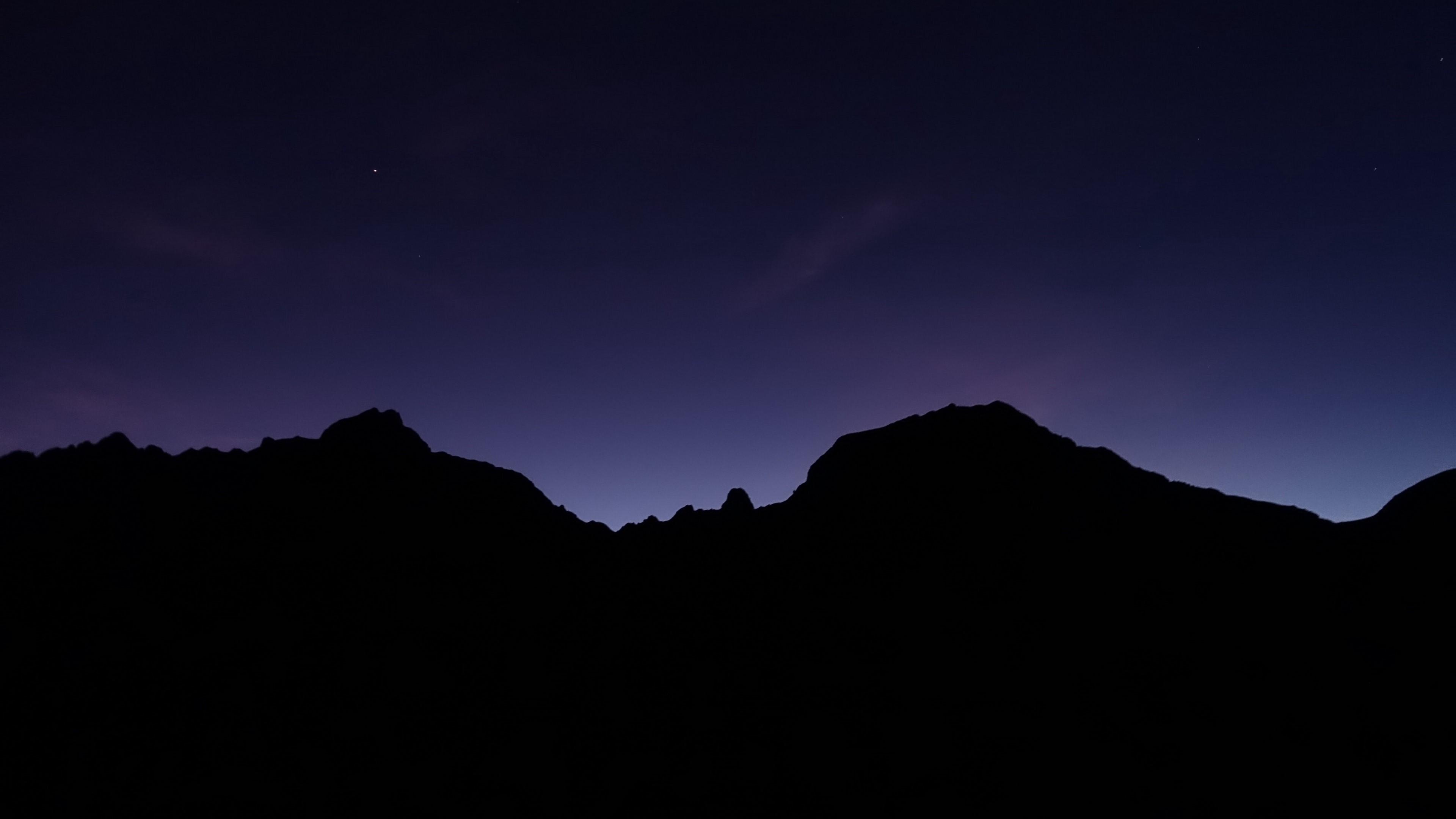 4K, dark, mountains, nature, night Gallery HD Wallpaper