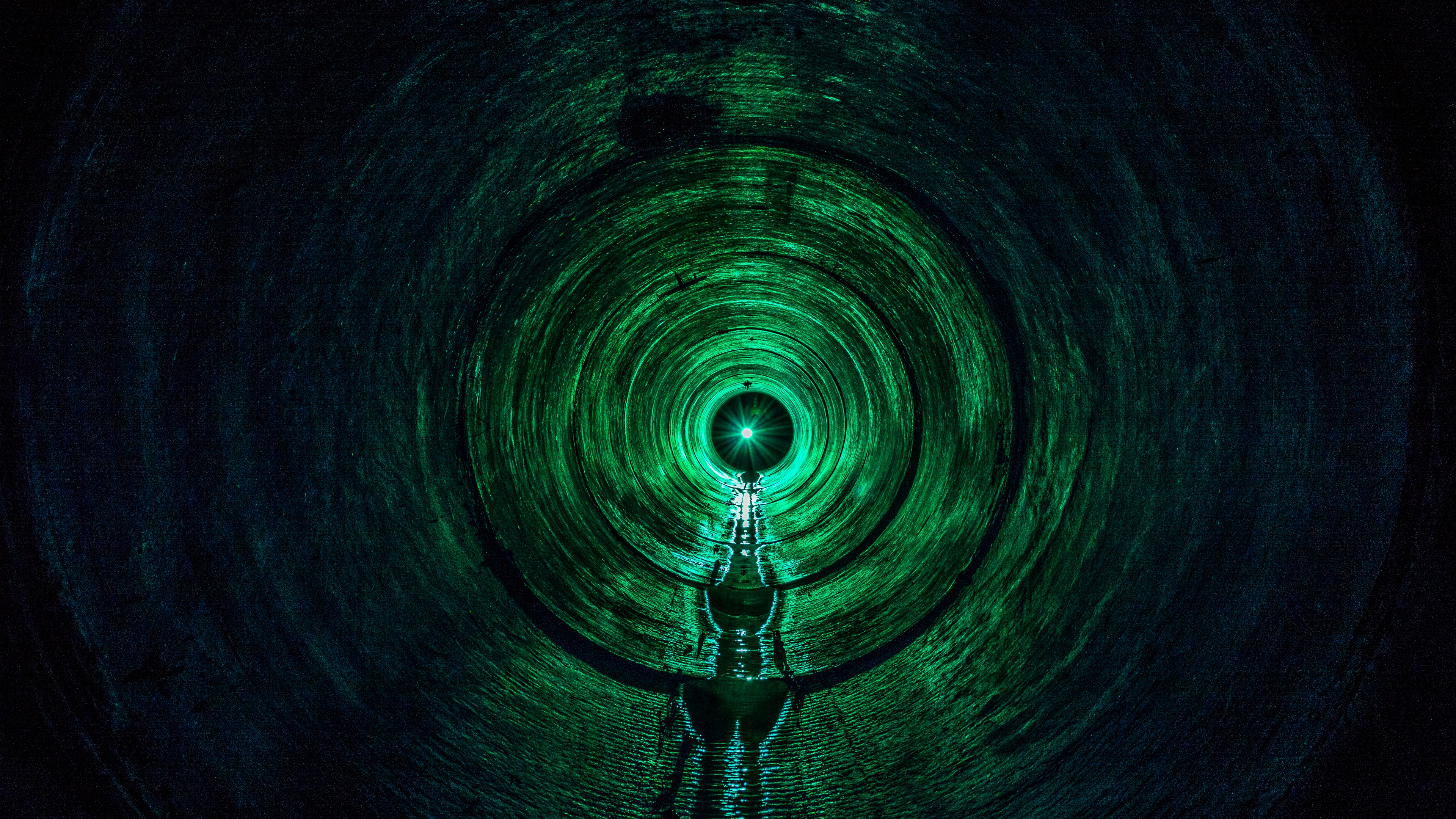 Wallpaper 4k tunnel, light, green, dark 4k Wallpaper