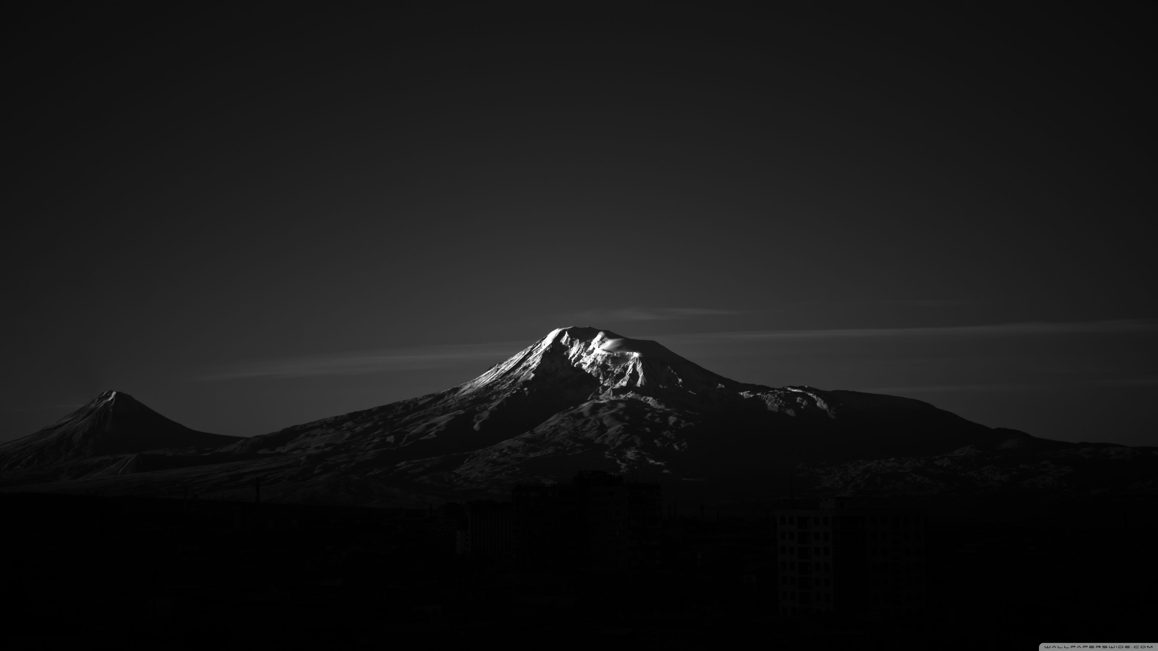 Wallpaper, mountain top, black, dark, nature, monochrome, landscape, mountains 3840x2160