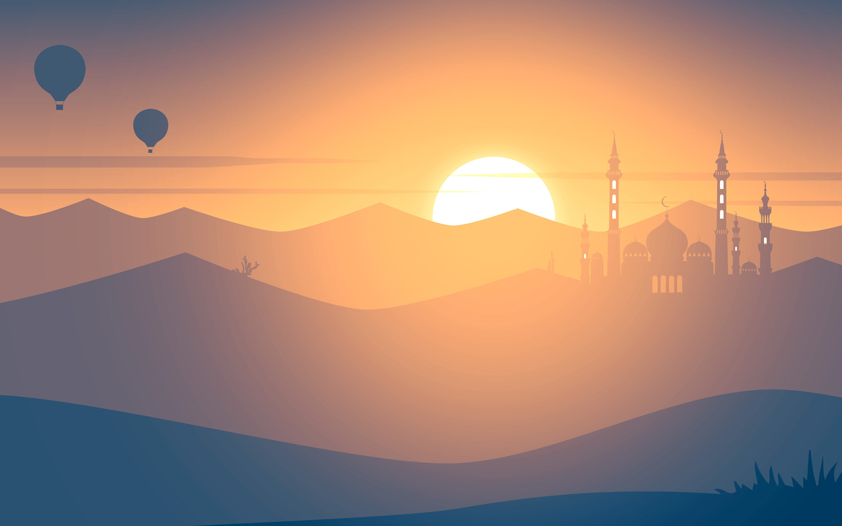 Wallpaper 4k Mosque Sunset 4K Wallpaper