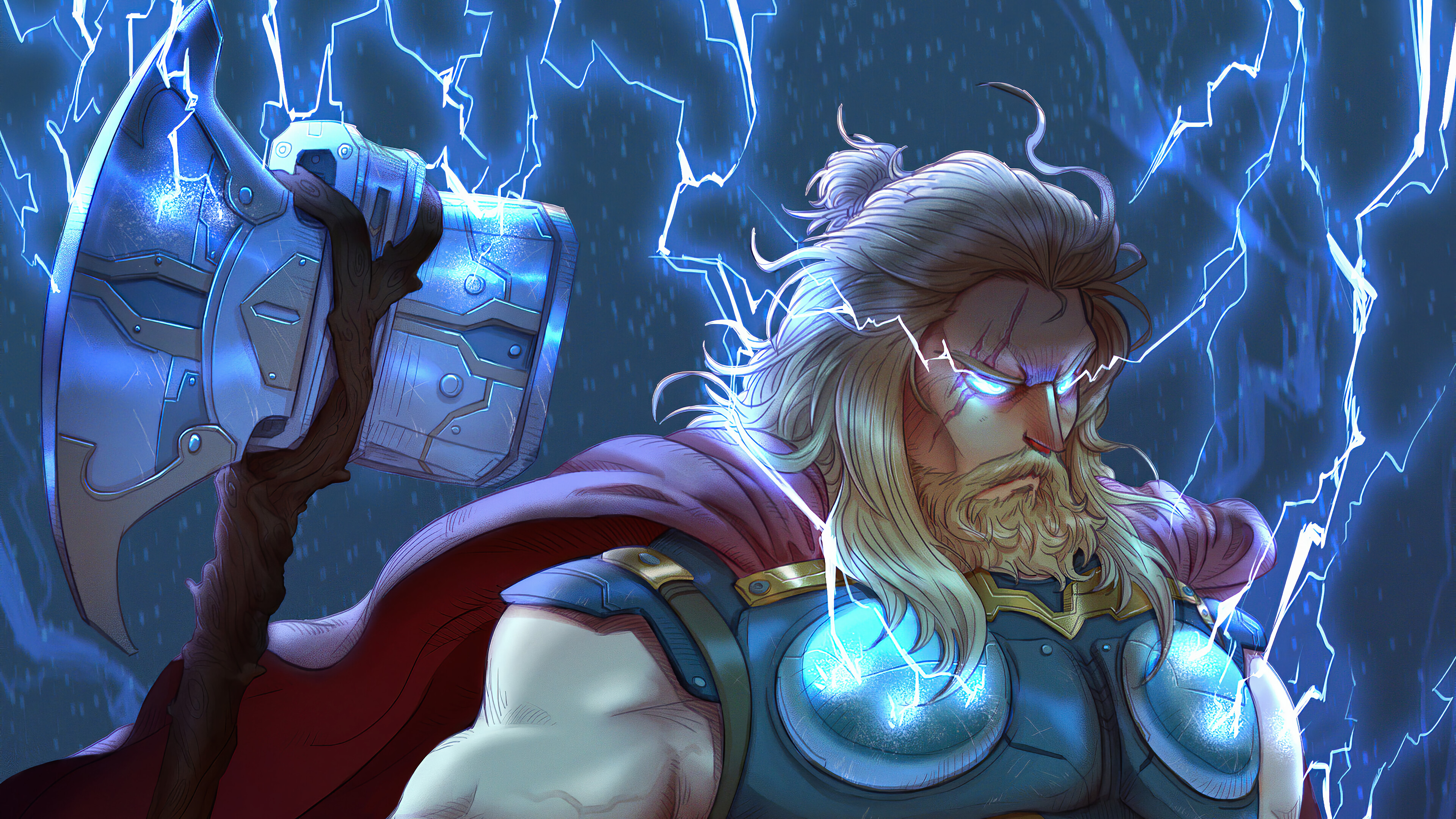 Thor, Stormbreaker, Lightning, 4K Gallery HD Wallpaper