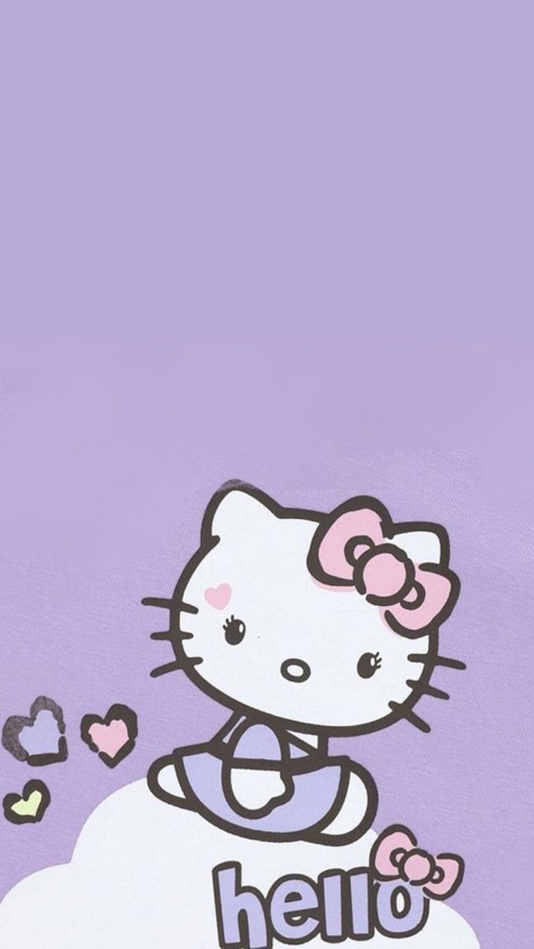 Purple Bow Hello Kitty Lines Background HD Hello Kitty Wallpapers  HD  Wallpapers  ID 86092