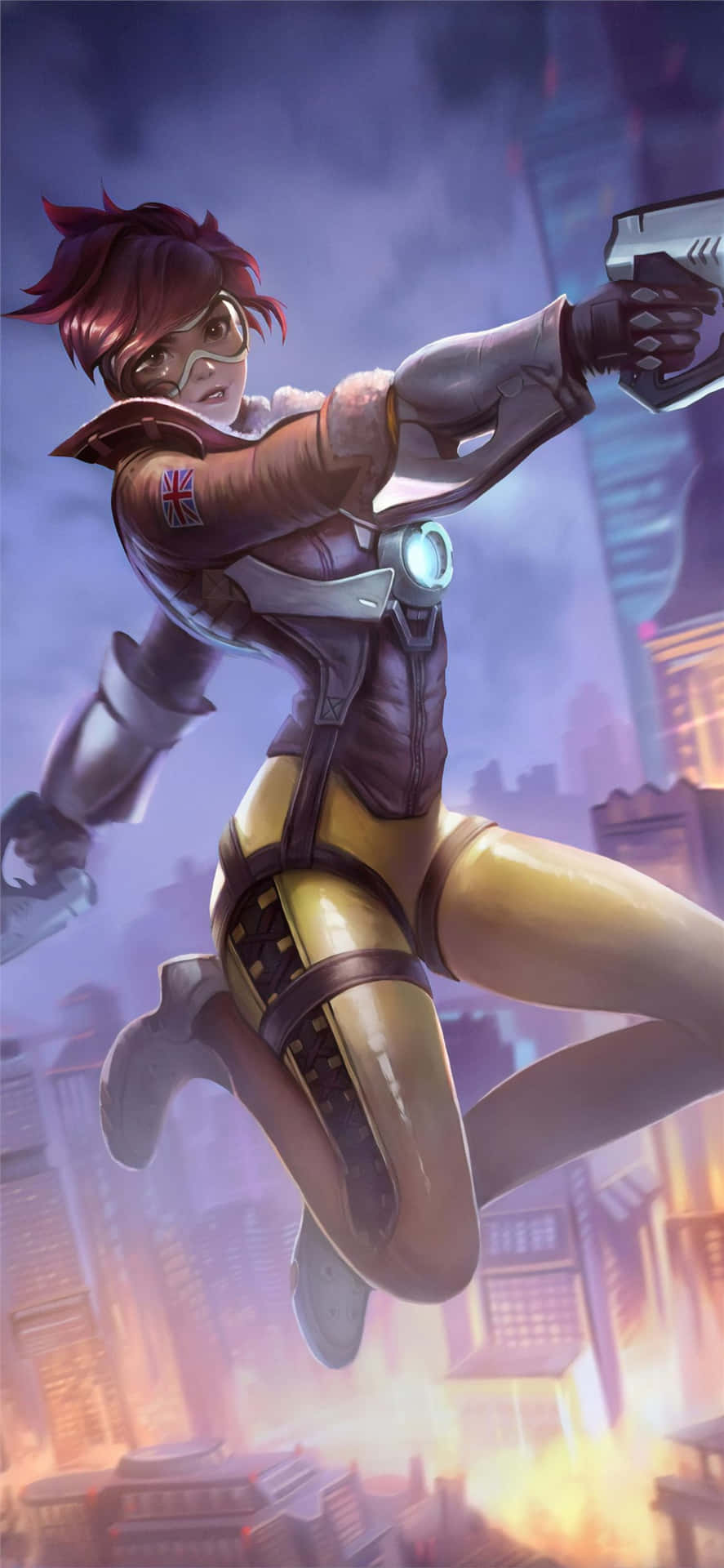 Download iPhone Xs Max Overwatch Background Tracer Jumping