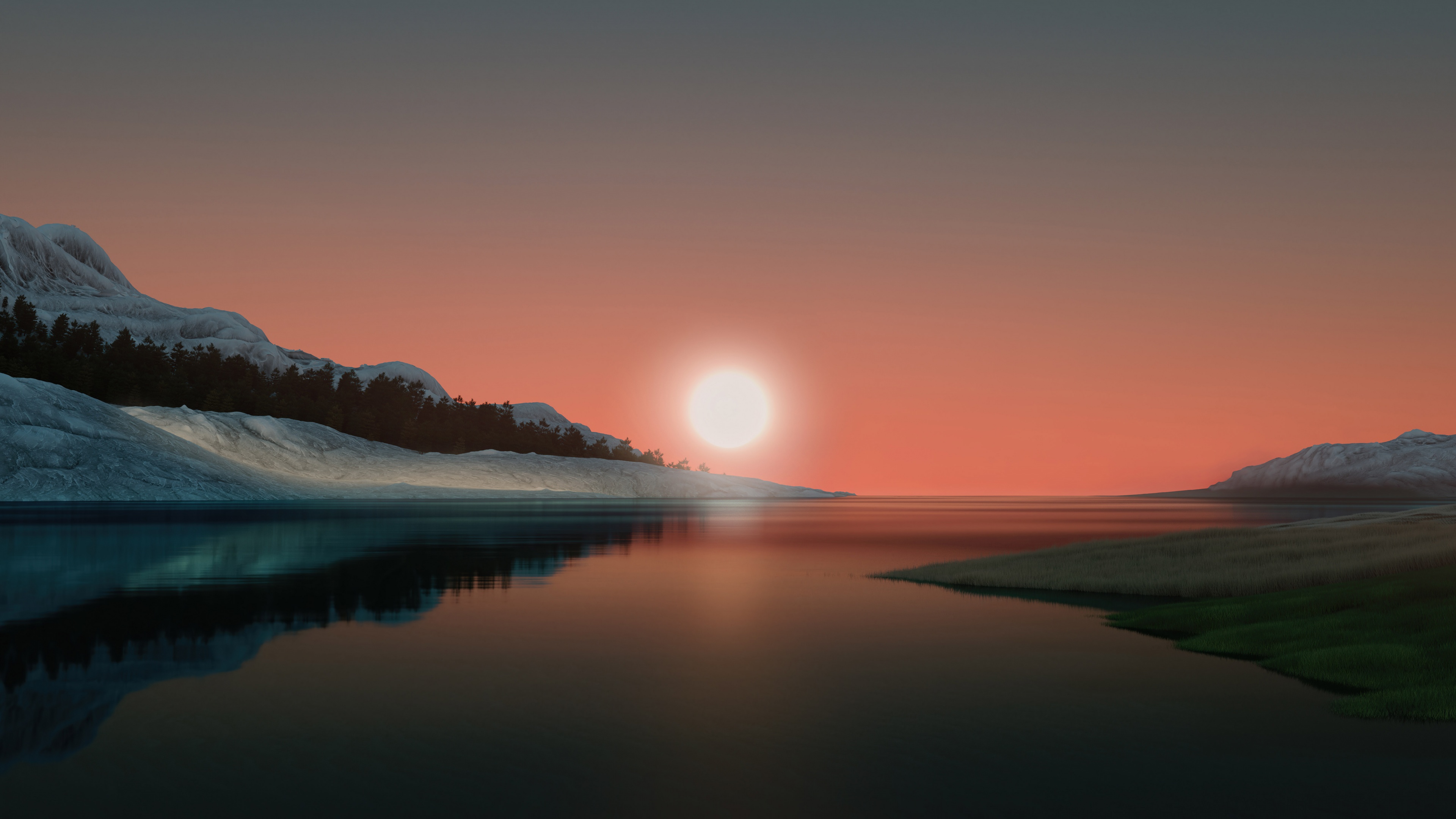 Windows 11 Wallpaper 4K, Sunset, Landscape, Scenery, Stock