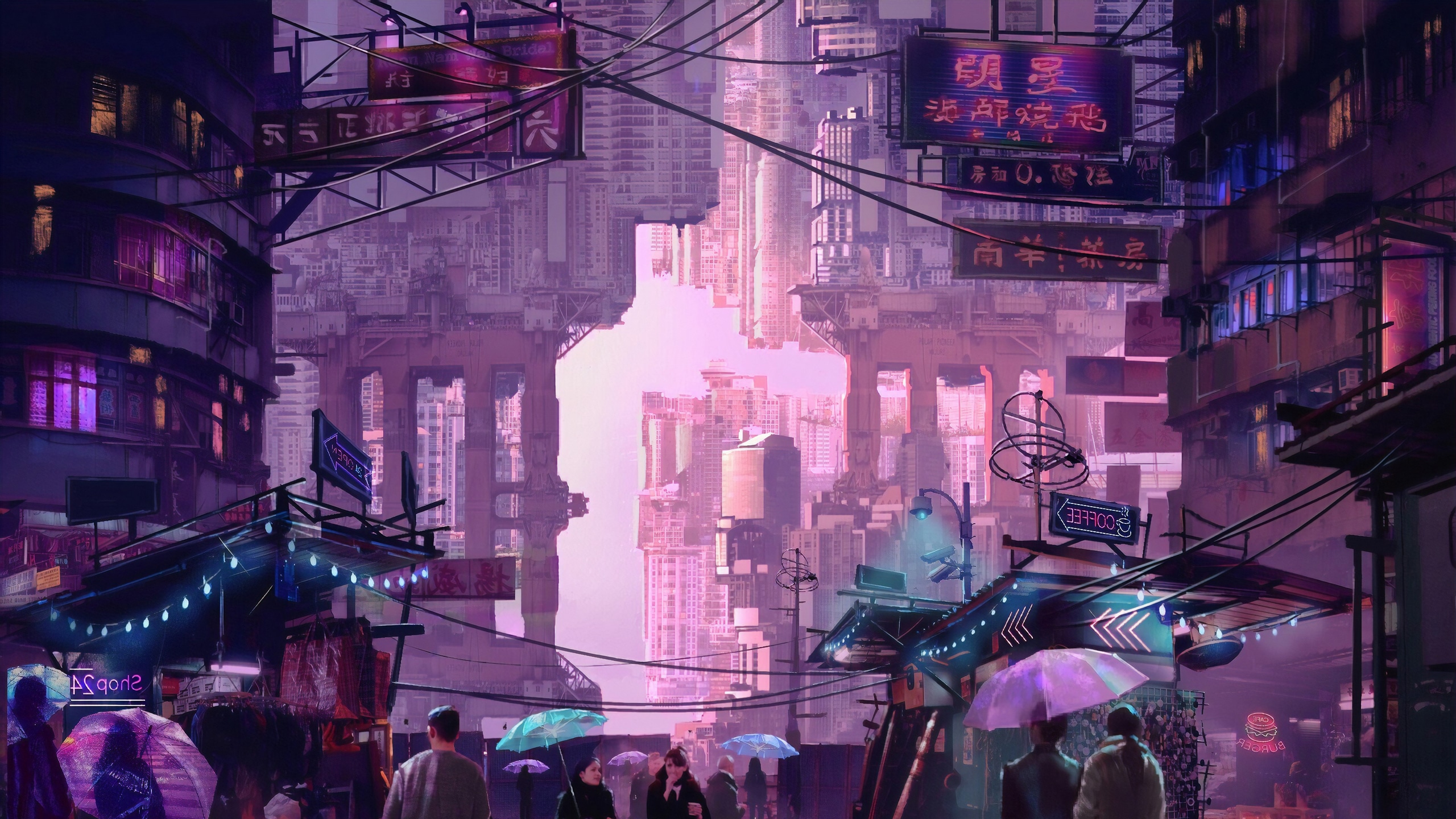 Wallpaper / neon, city, artist, artwork, digital art, hd, 4k, artstation free download