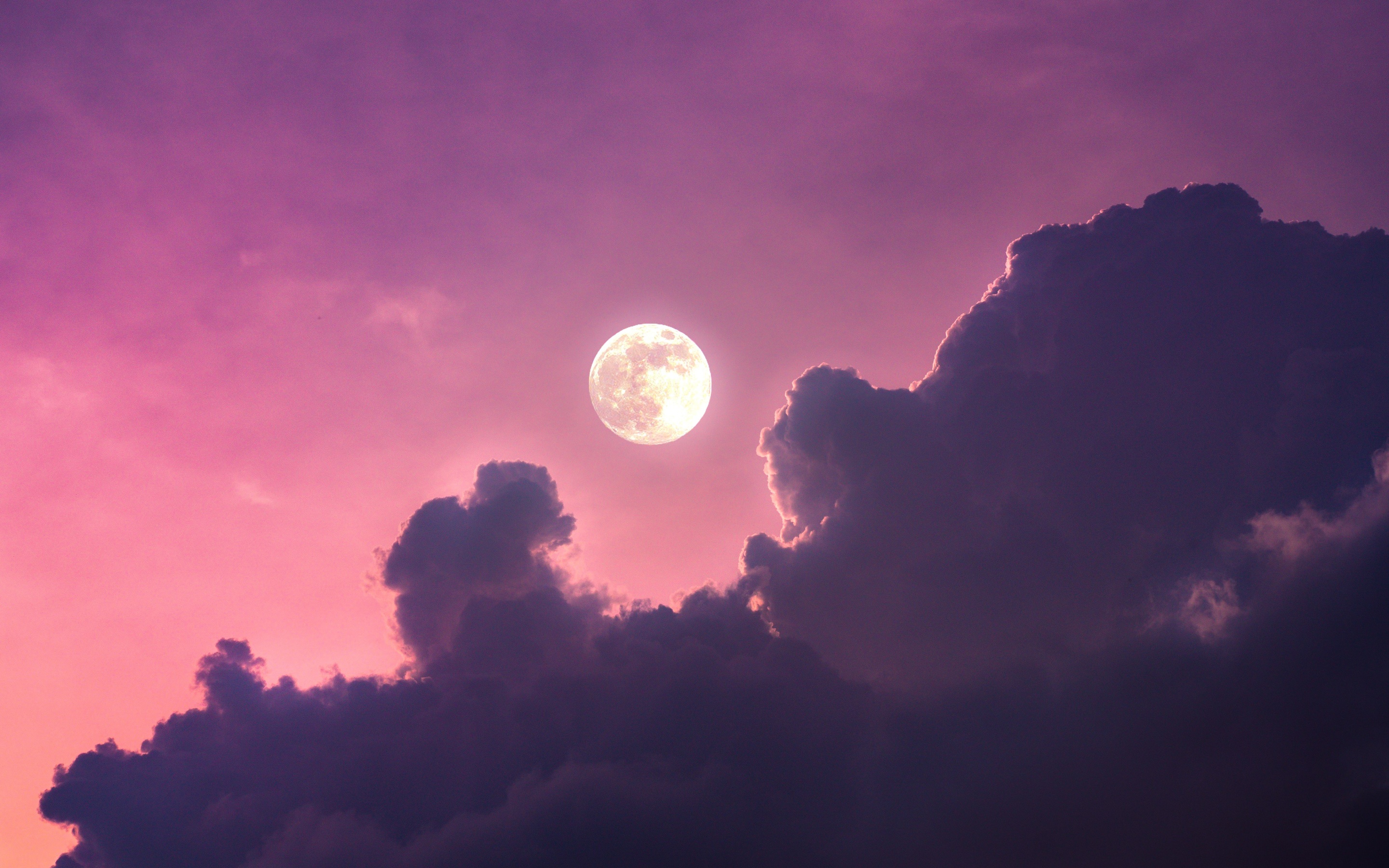 Full moon Wallpaper 4K, Aesthetic