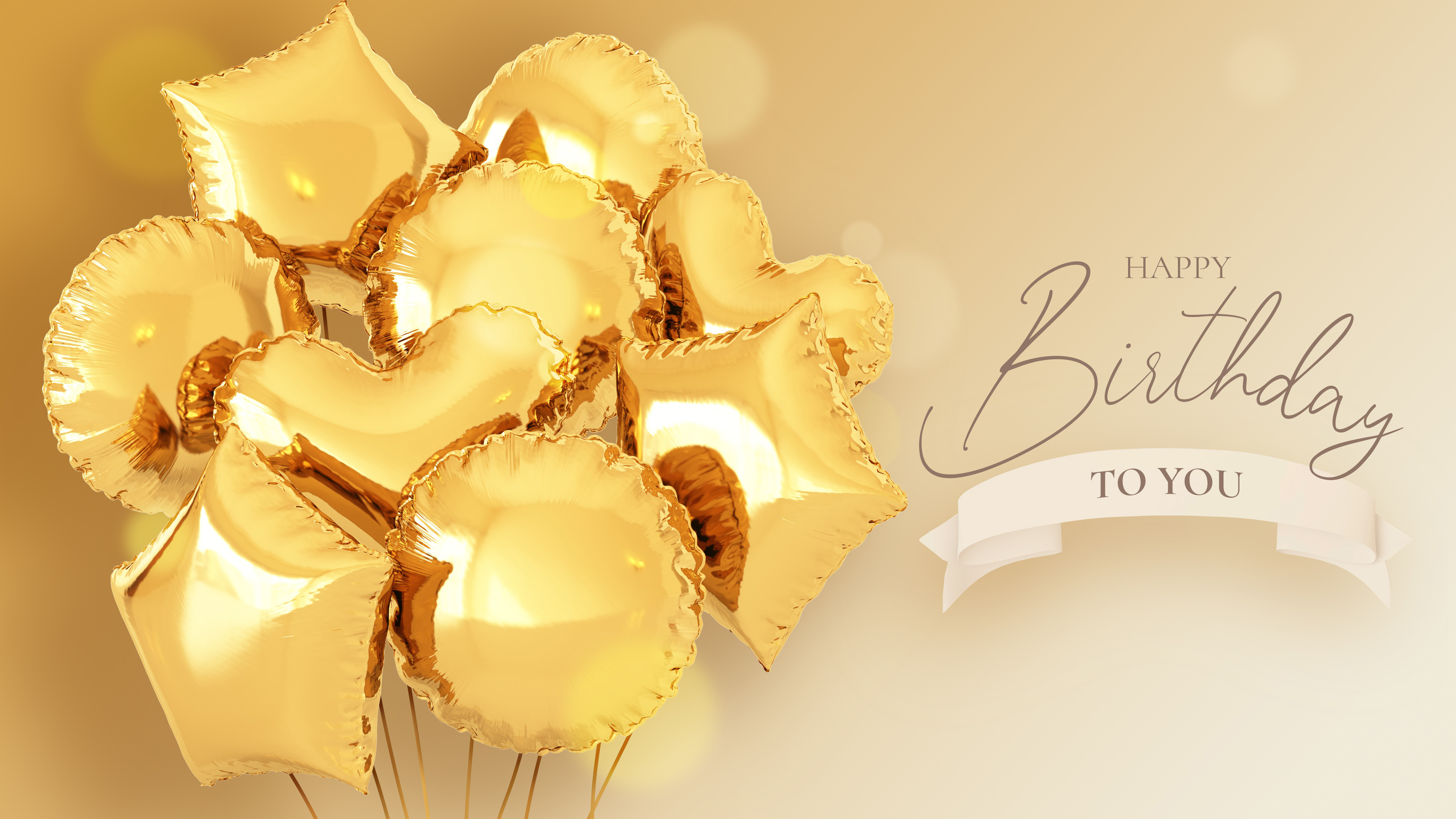 Happy Birthday 4K Golden Image