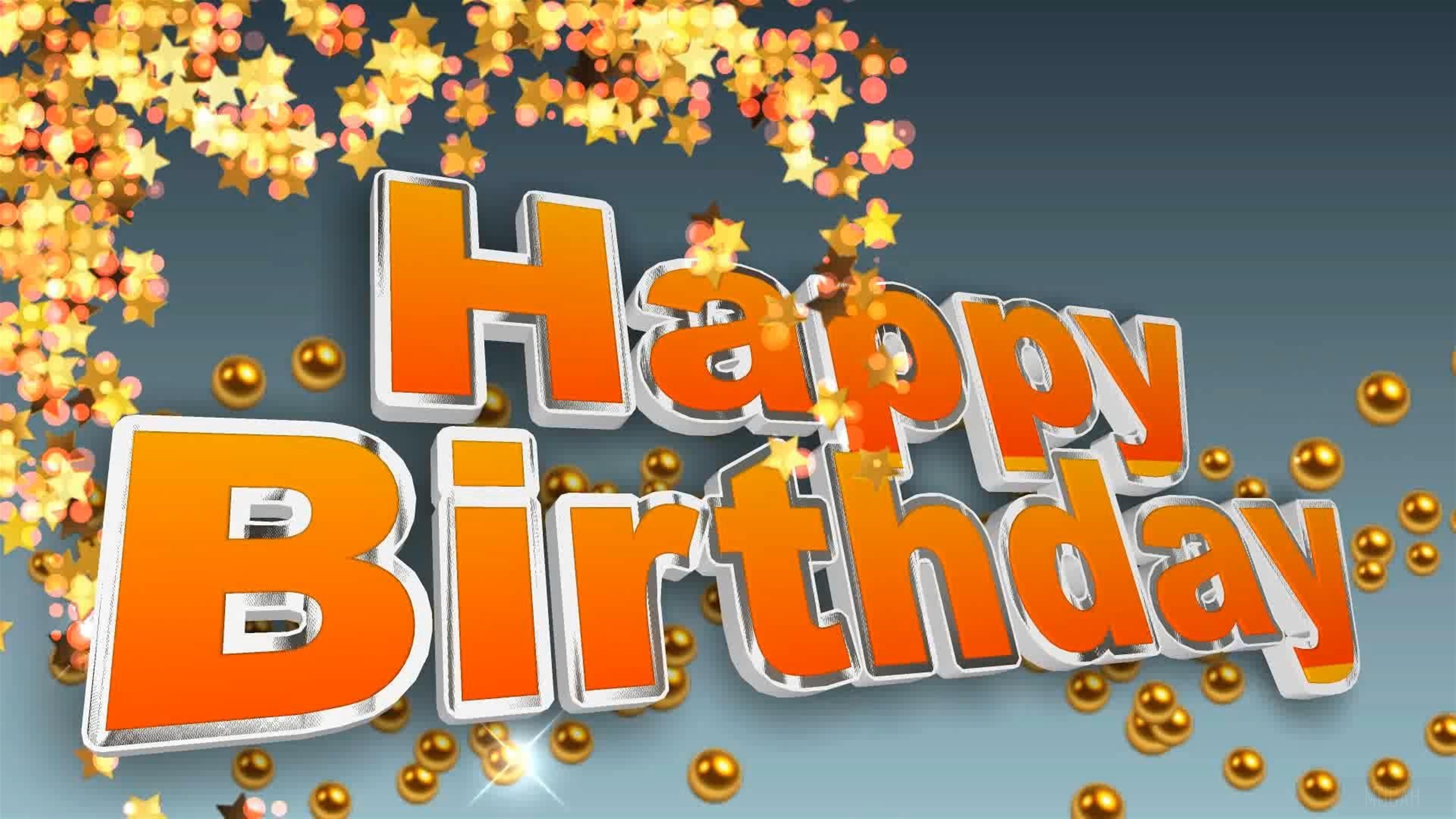 happy birthday image orange 4k Gallery HD Wallpaper