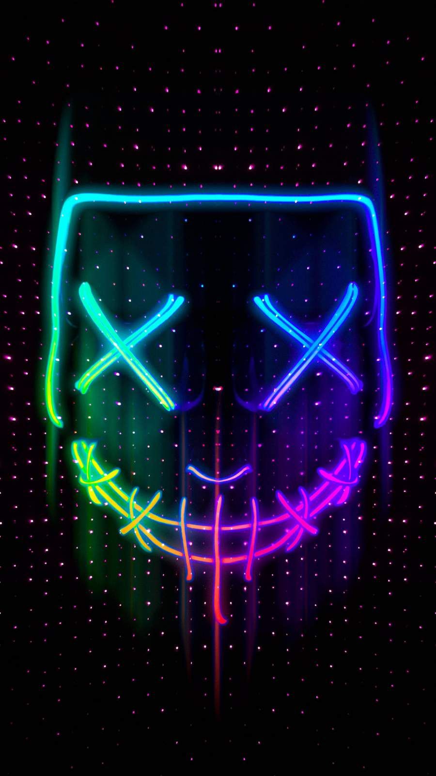 Neon Mask iPhone Wallpaper. Neon wallpaper, iPhone wallpaper, Wallpaper iphone neon