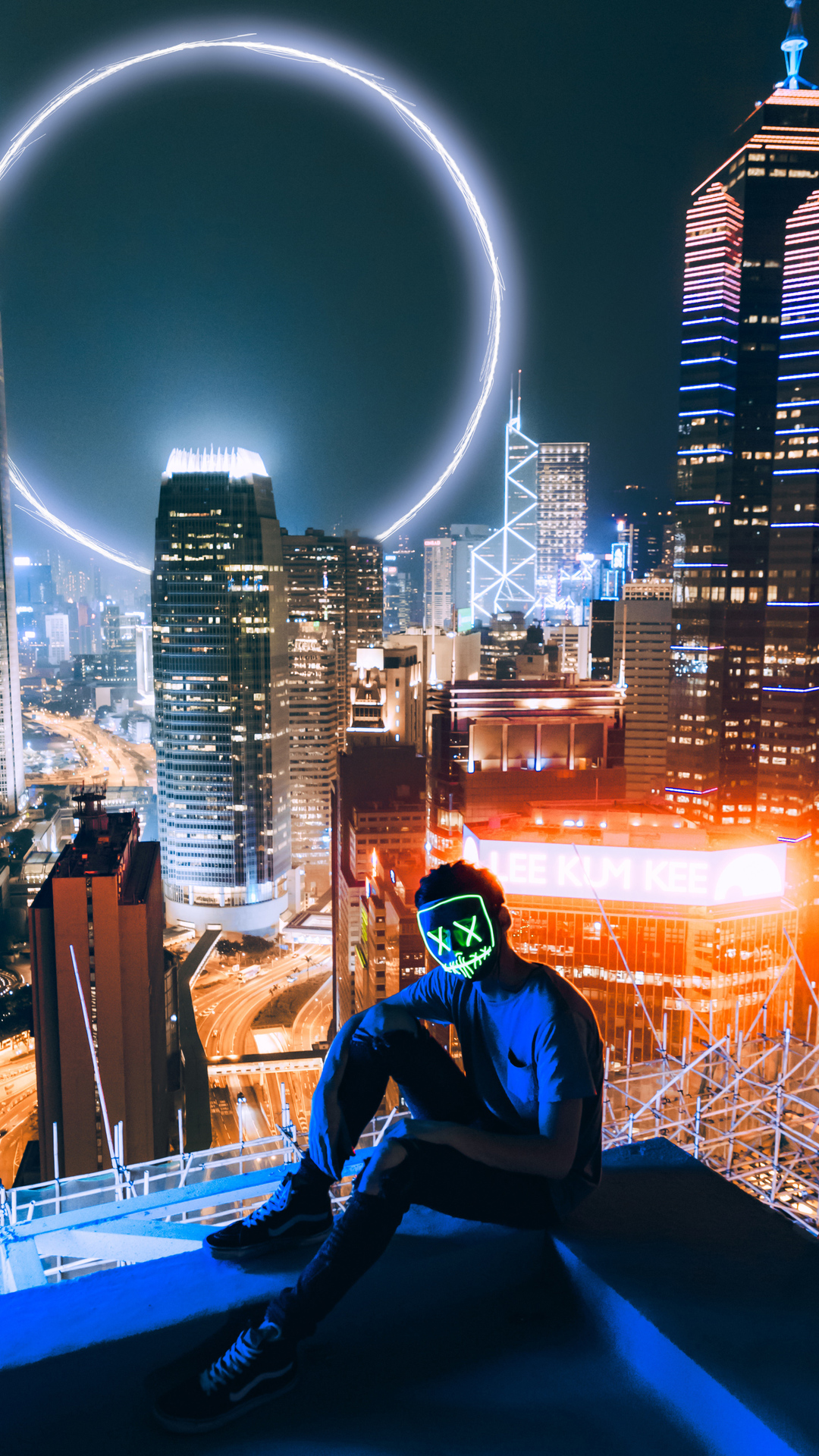 1080x1920 neon, mask, photography, HD for iPhone 6, 7, 8 wallpaper