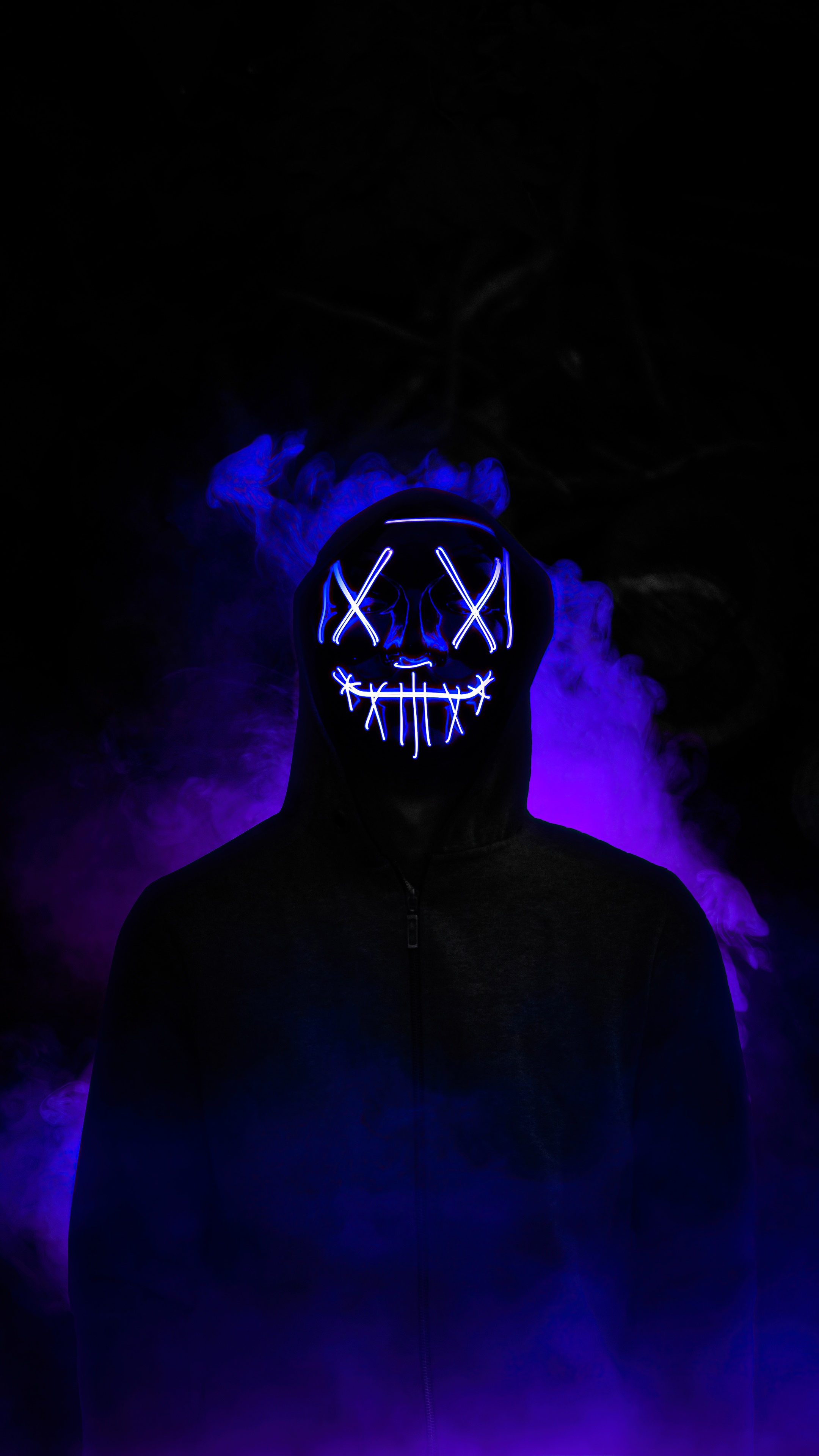 boy, neon, mask, artist, artwork, digital art, hd, 4k Gallery HD Wallpaper