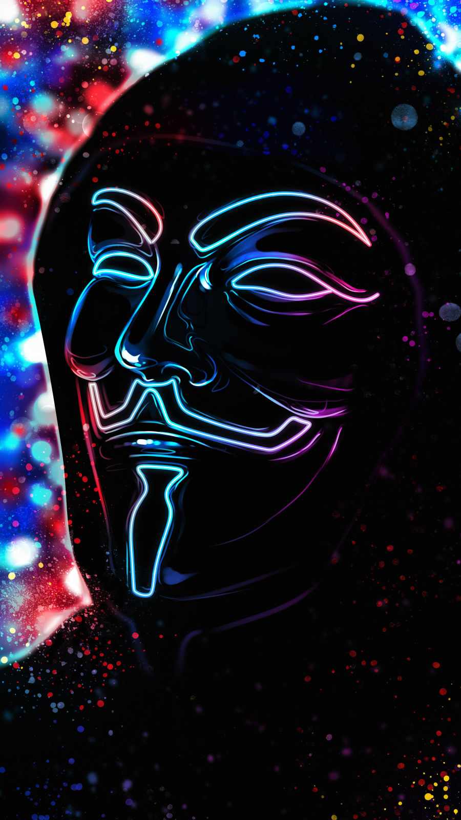 Black Neon Mask IPhone Wallpaper Wallpaper, iPhone Wallpaper
