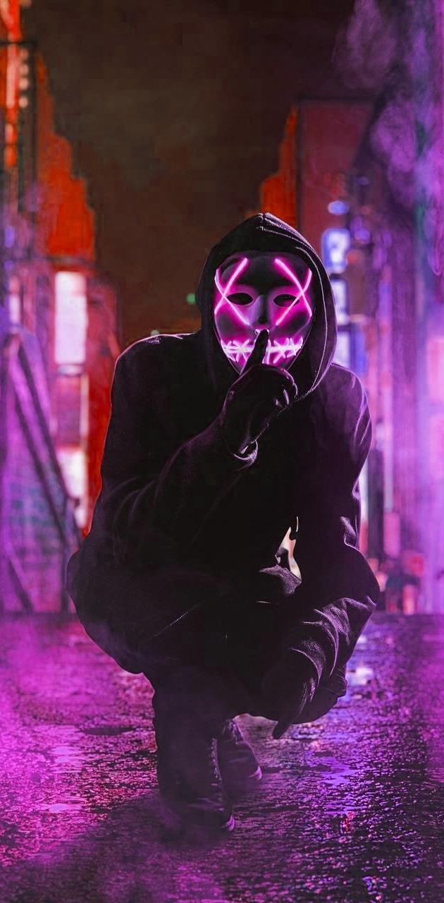 Neon mask wallpaper