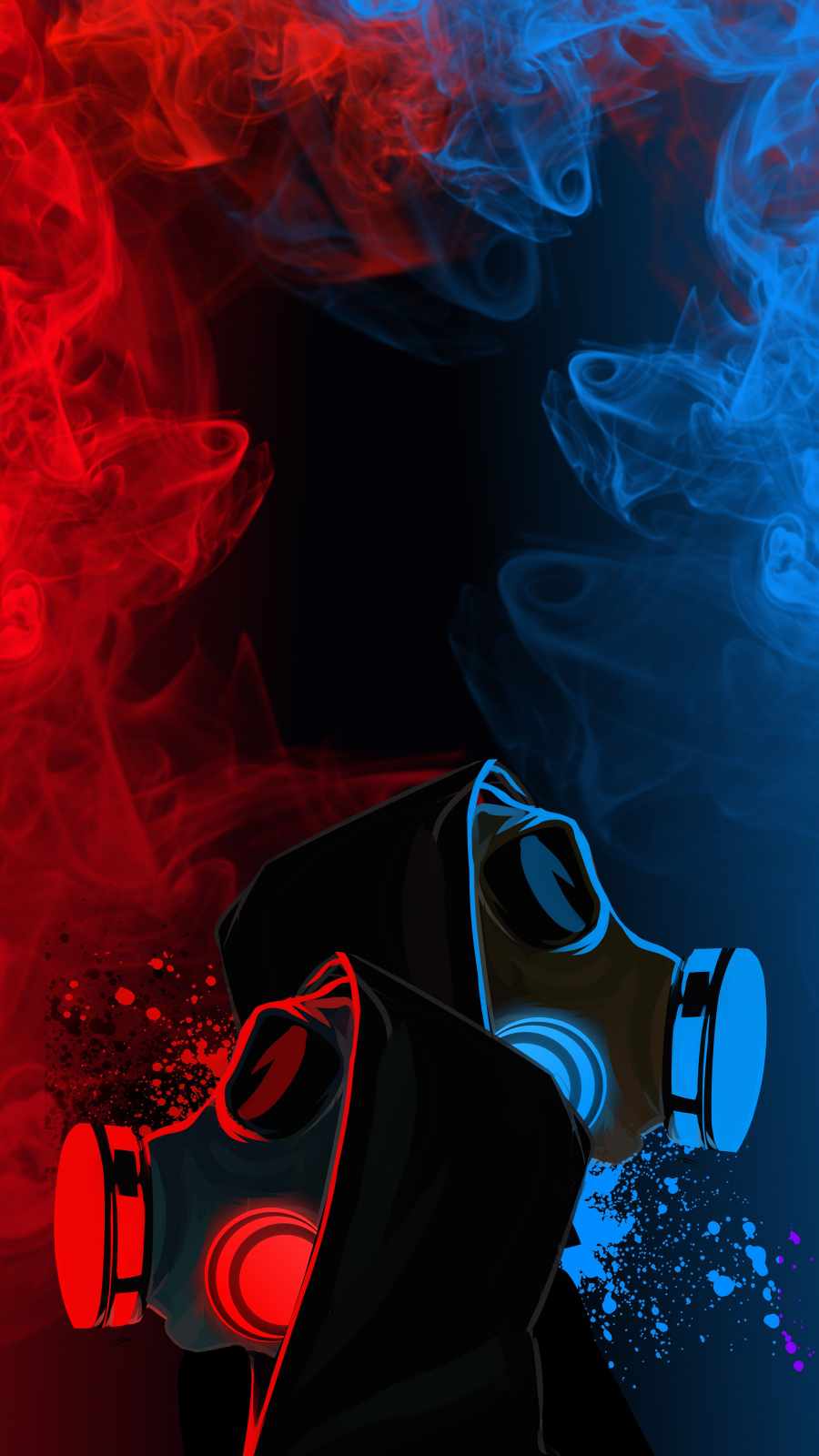 Smoke Neon Mask Wallpaper, iPhone Wallpaper