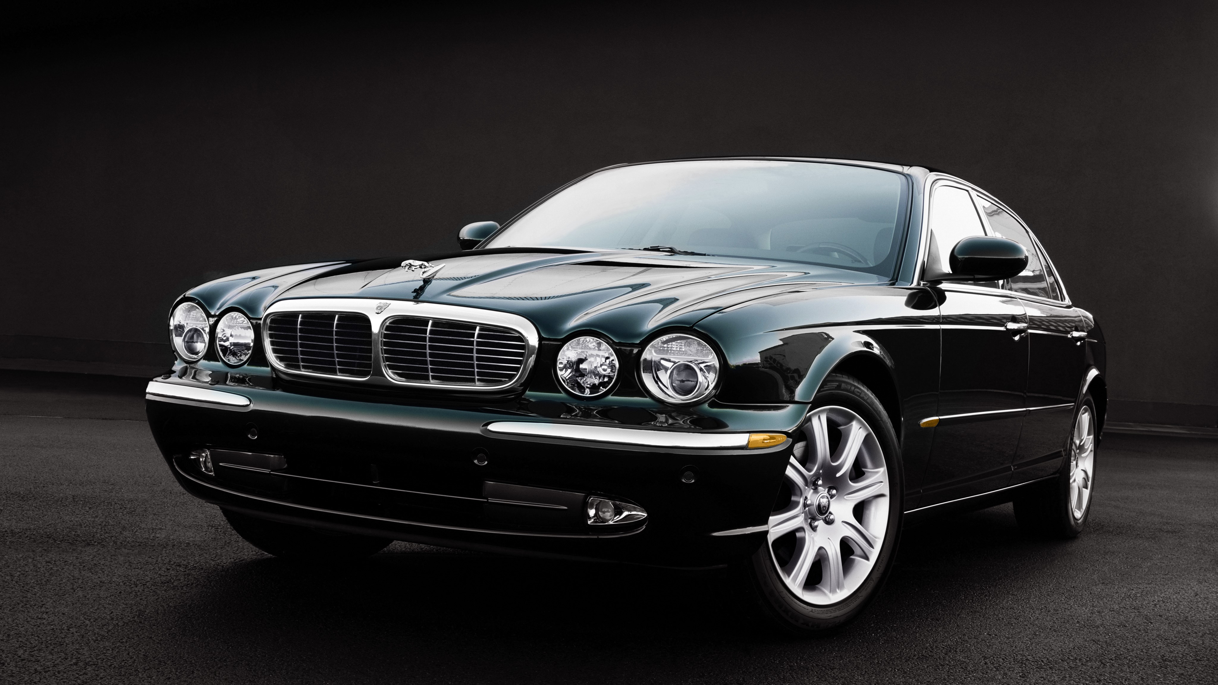 4K, XJ8 Sedan, Jaguar, Black, Sedan Gallery HD Wallpaper