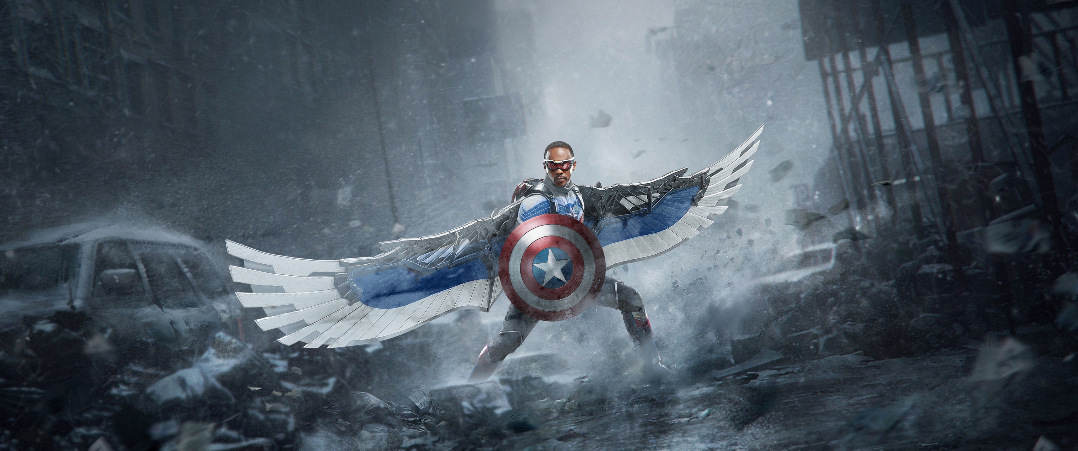 Captain America Wallpaper 4K, Falcon, Shield, Movies