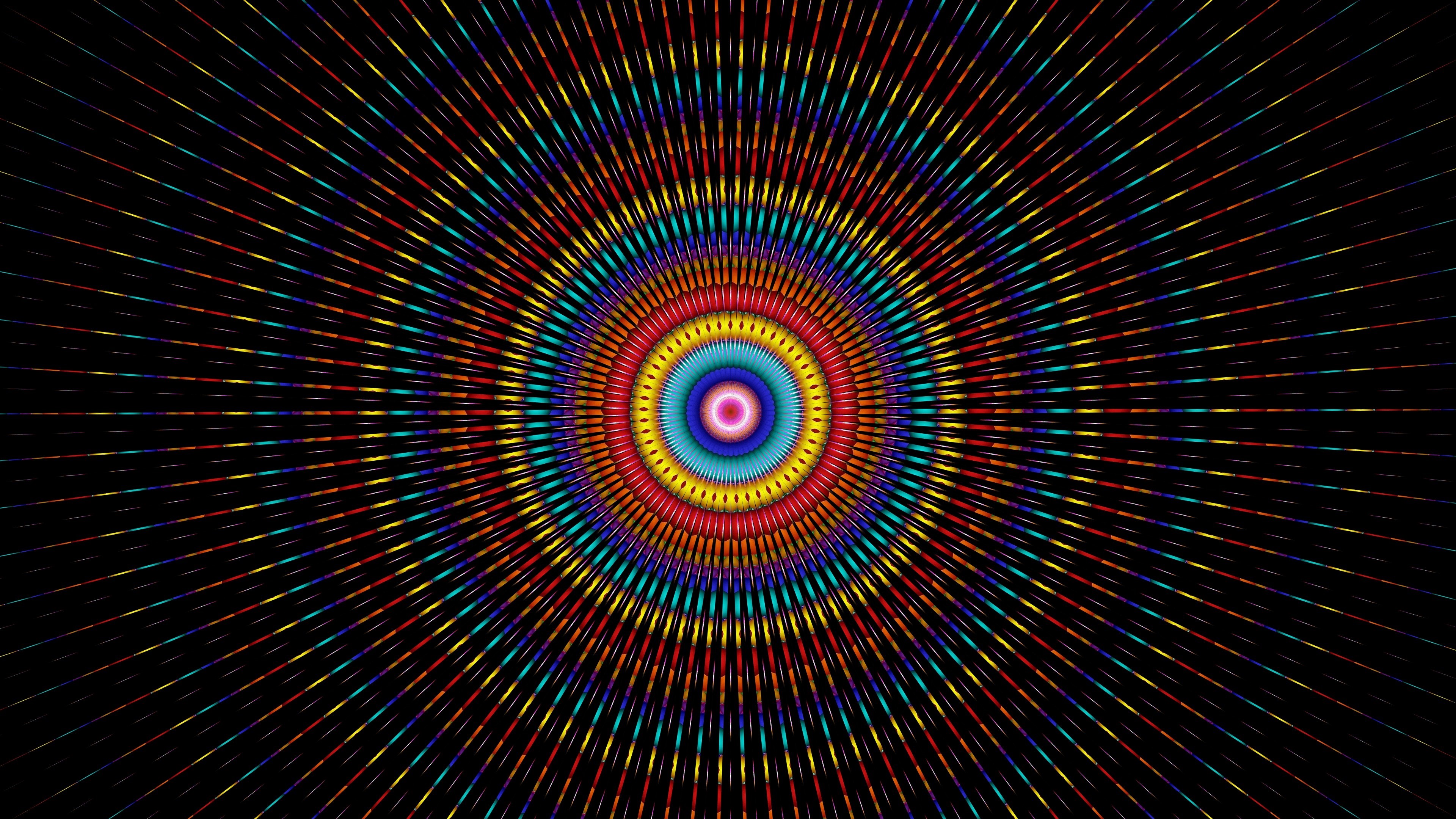 4K, circle, abstract, colorful, mandala, digital art, texture Gallery HD Wallpaper