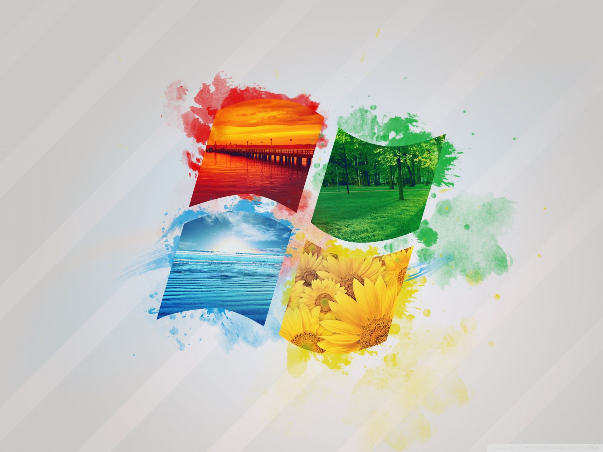 Wallpaper, nature windows, Windows7, logo, simple background, minimalism 2048x1536